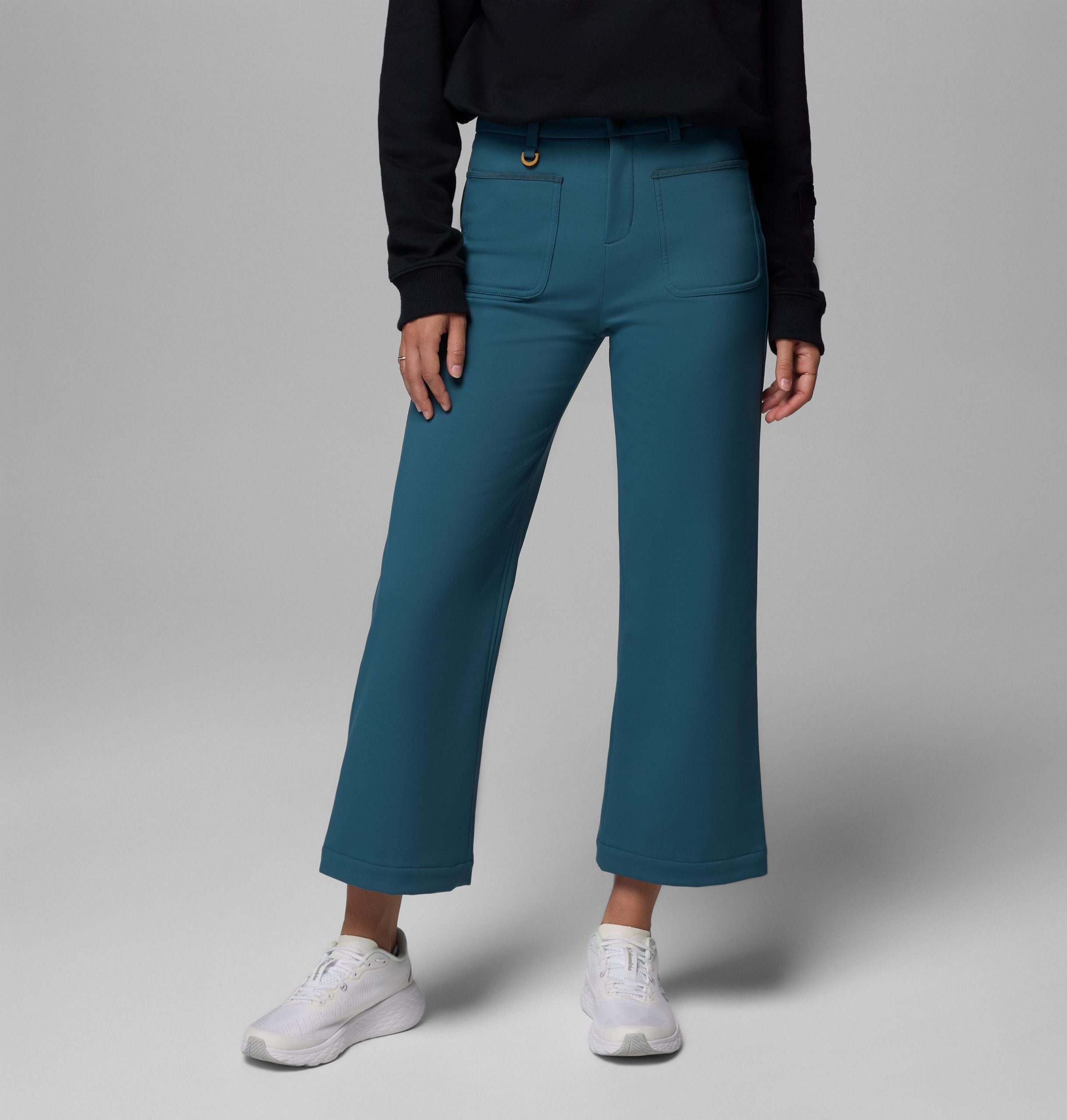 damen high cascades softshellhose mit weitem bein