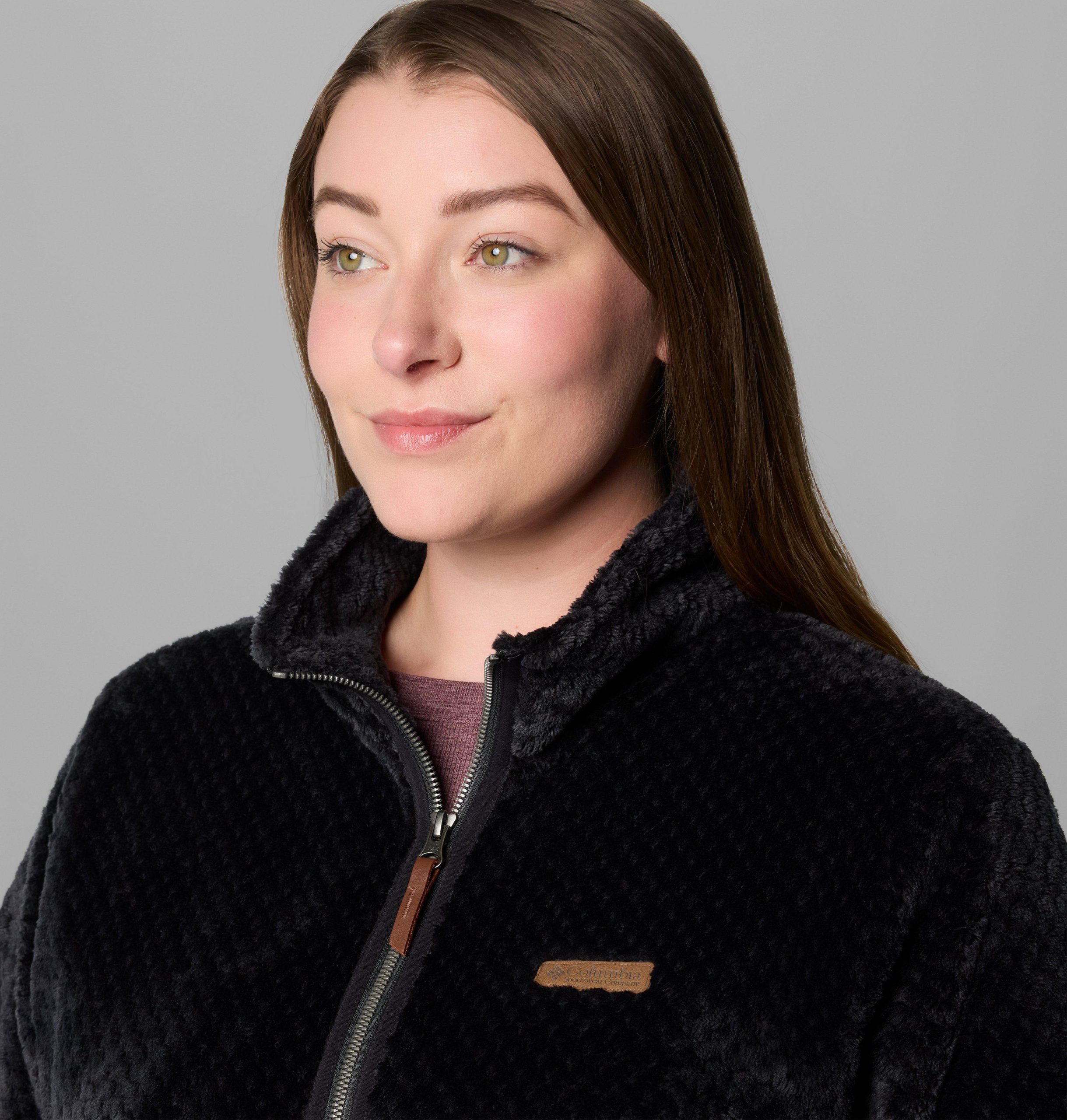 fire side fleecejacke mit langem durchgehendem reißverschluss für damen – Übergröße