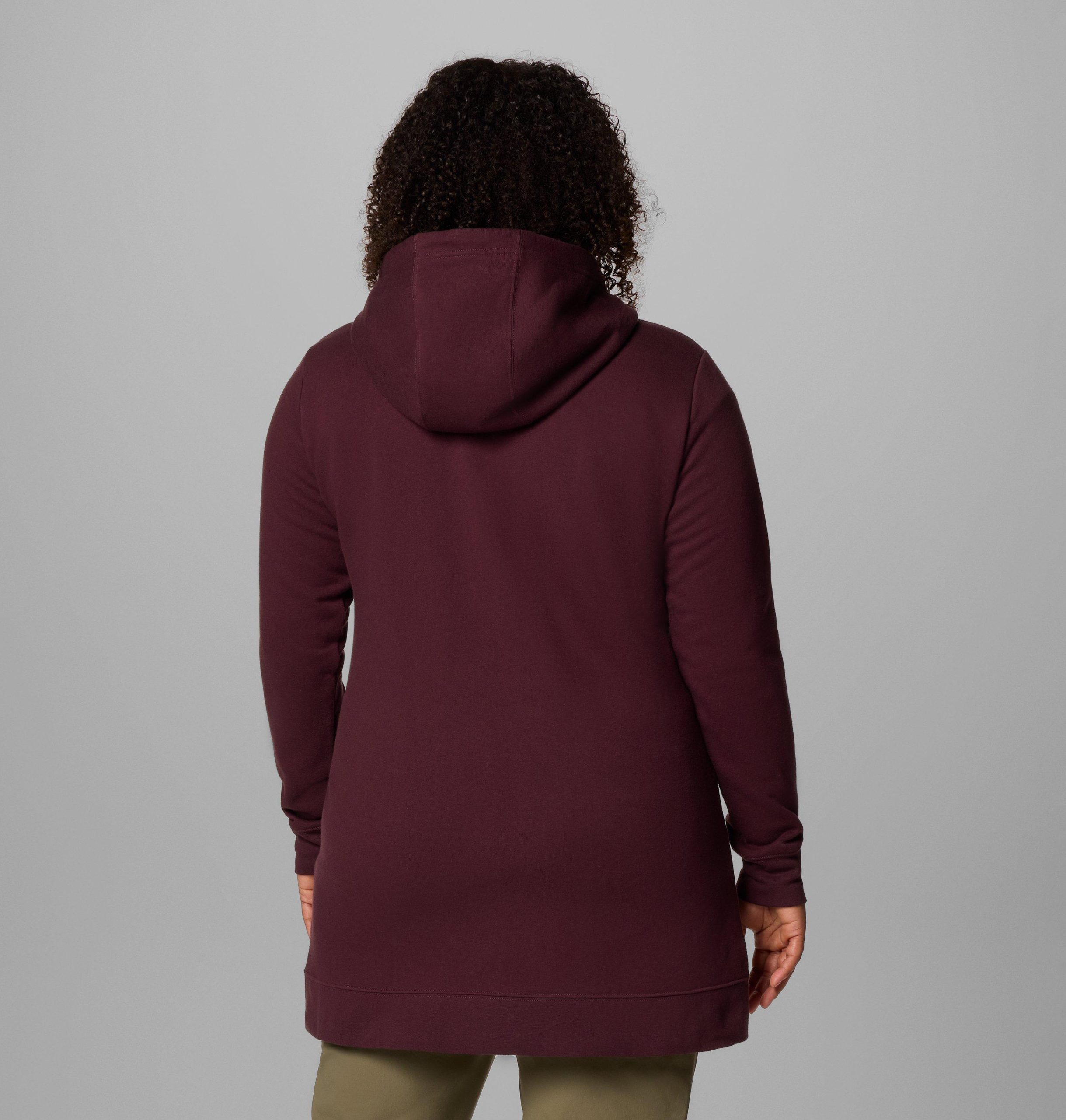 damen burr trail kapuzenpullover mit langem reißverschluss