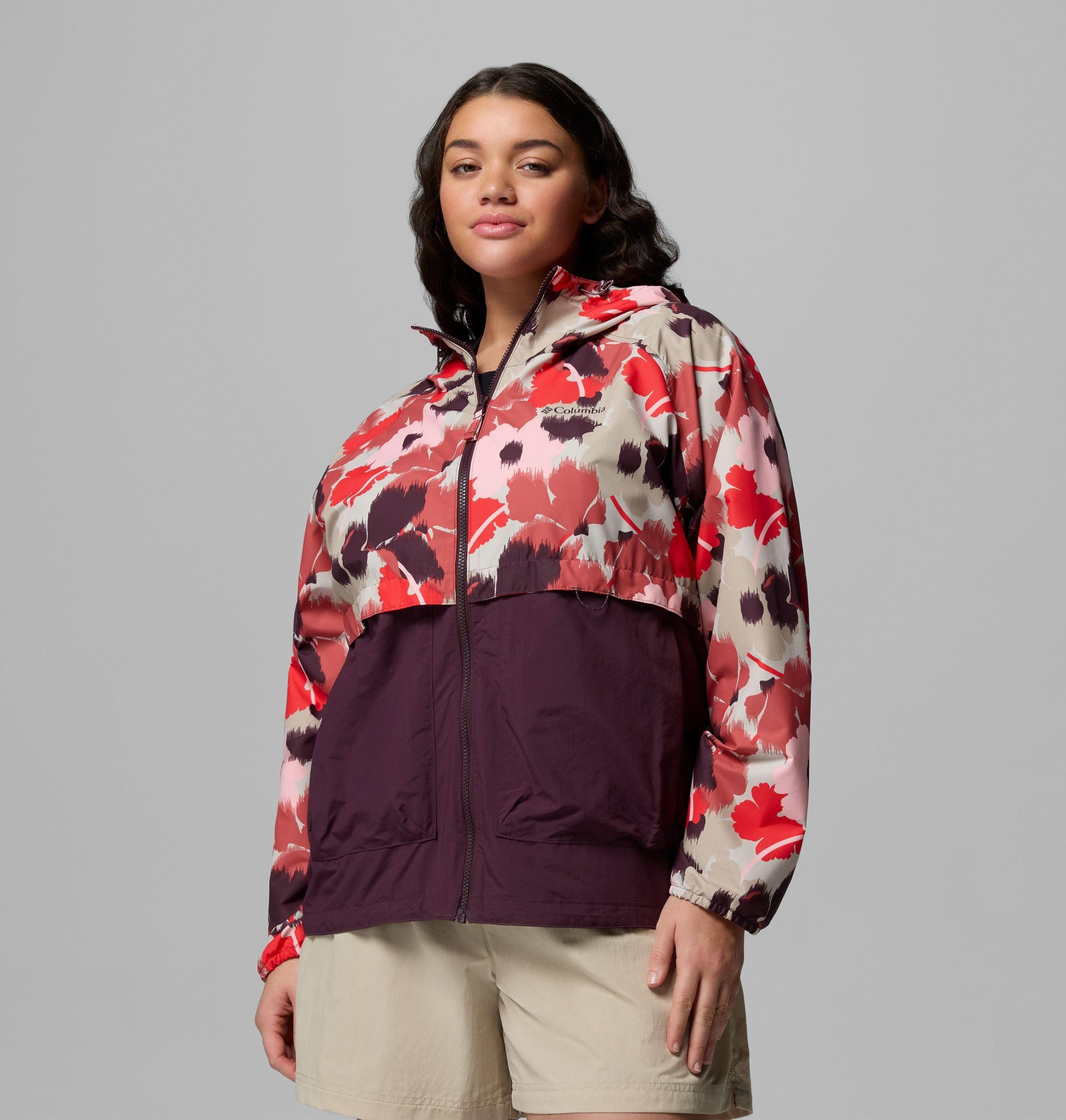 spire valley windjacke mit print für damen – Übergröße