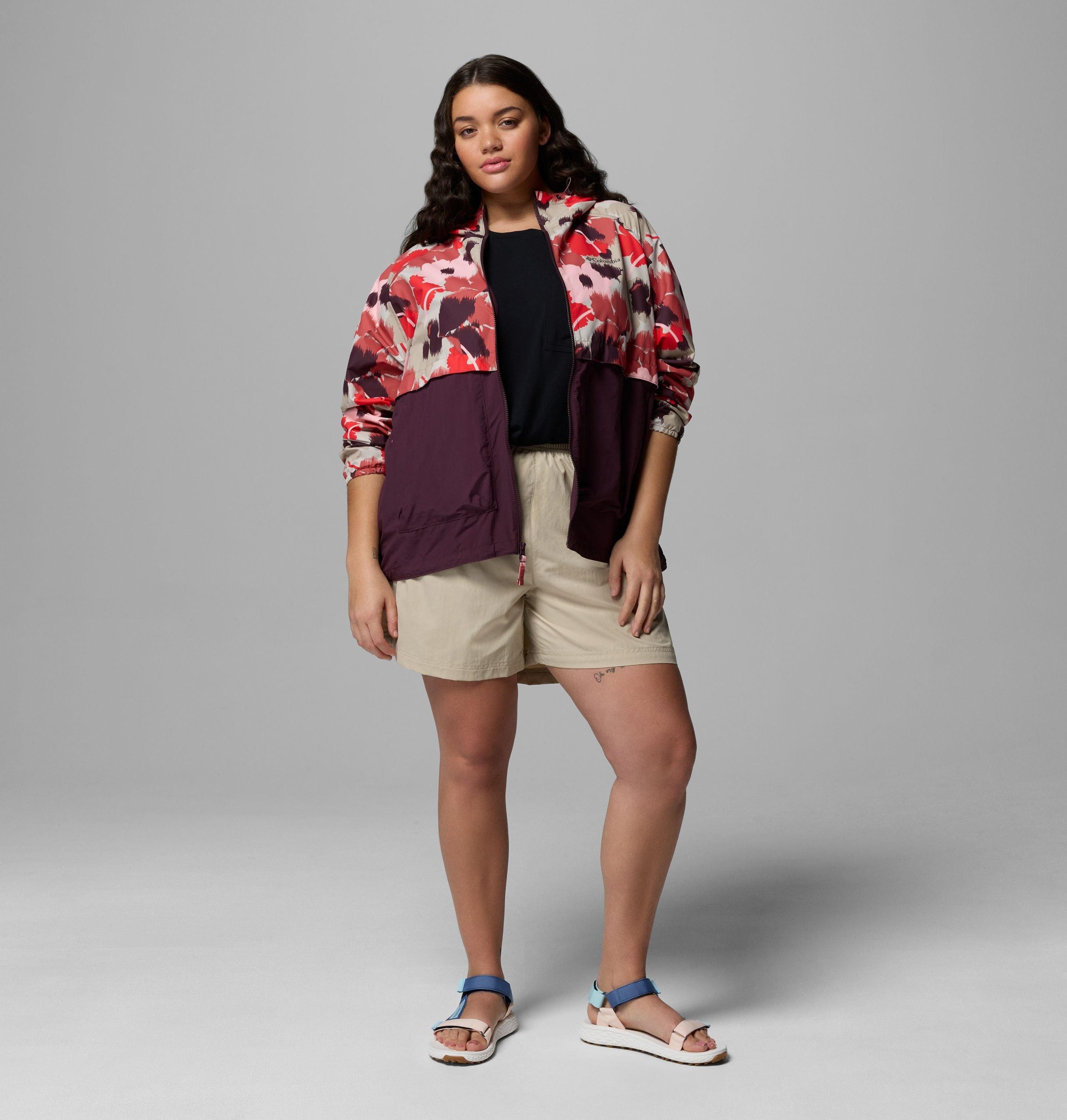 spire valley windjacke mit print für damen – Übergröße