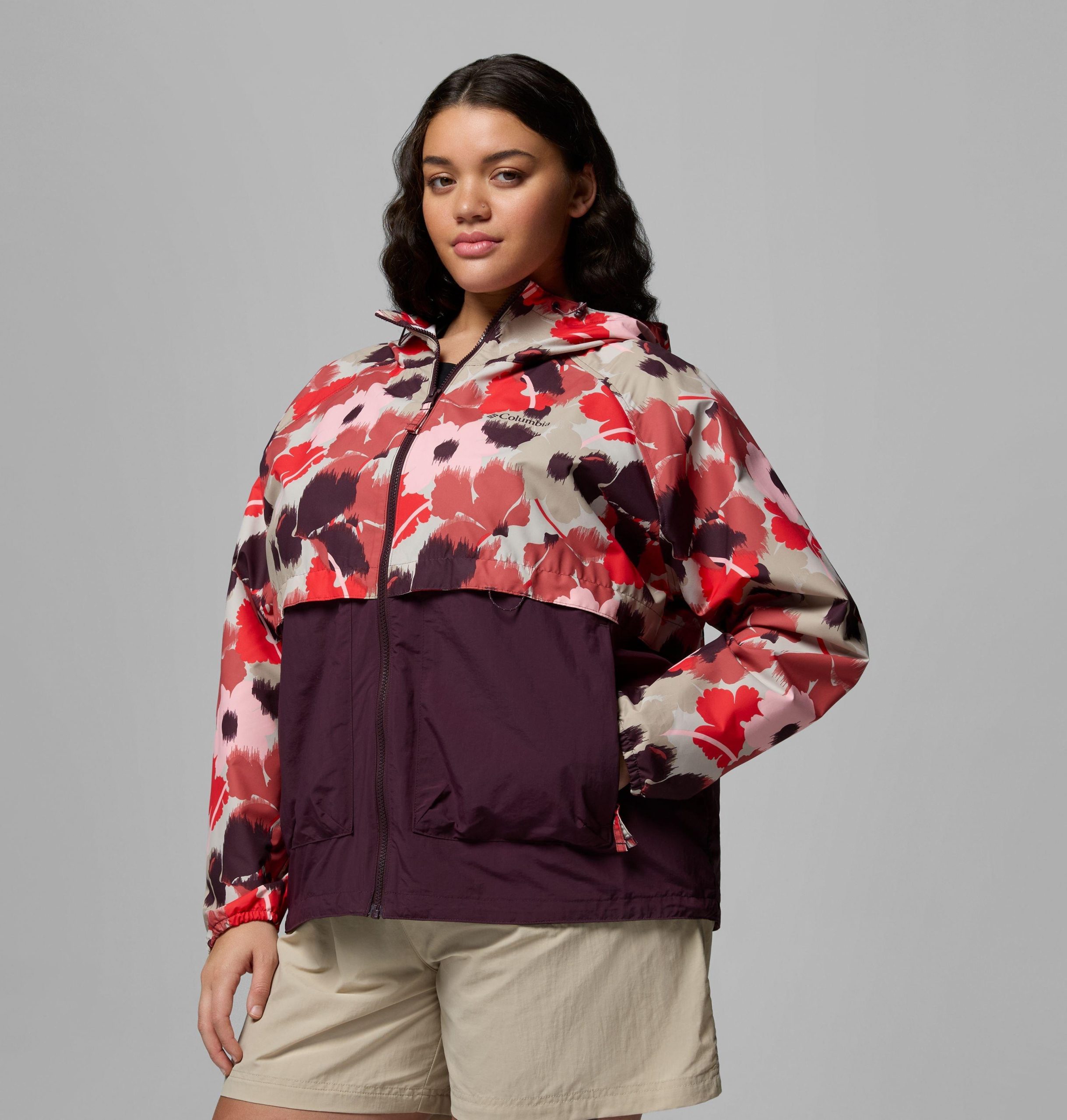 spire valley windjacke mit print für damen – Übergröße