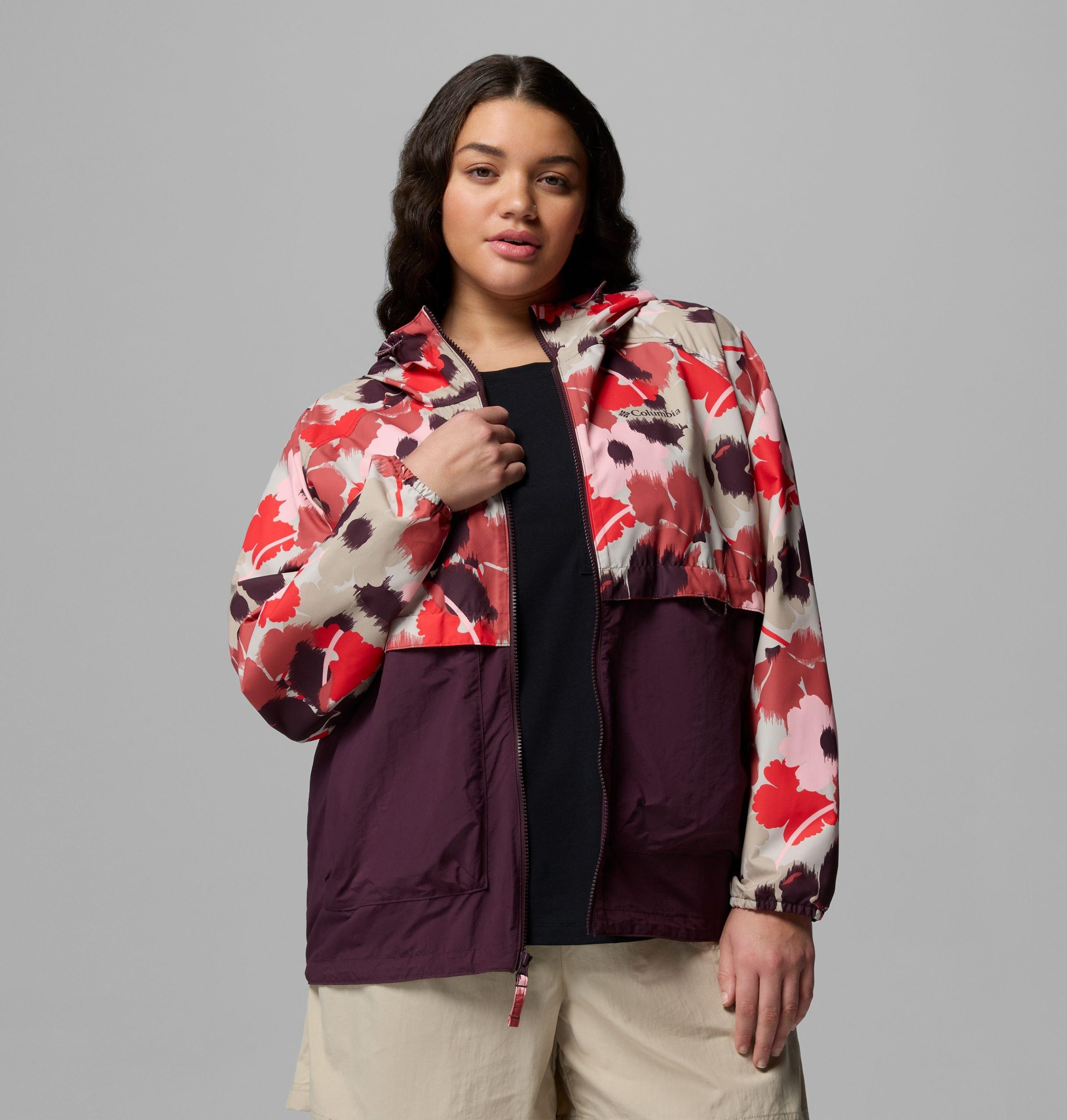 spire valley windjacke mit print für damen – Übergröße