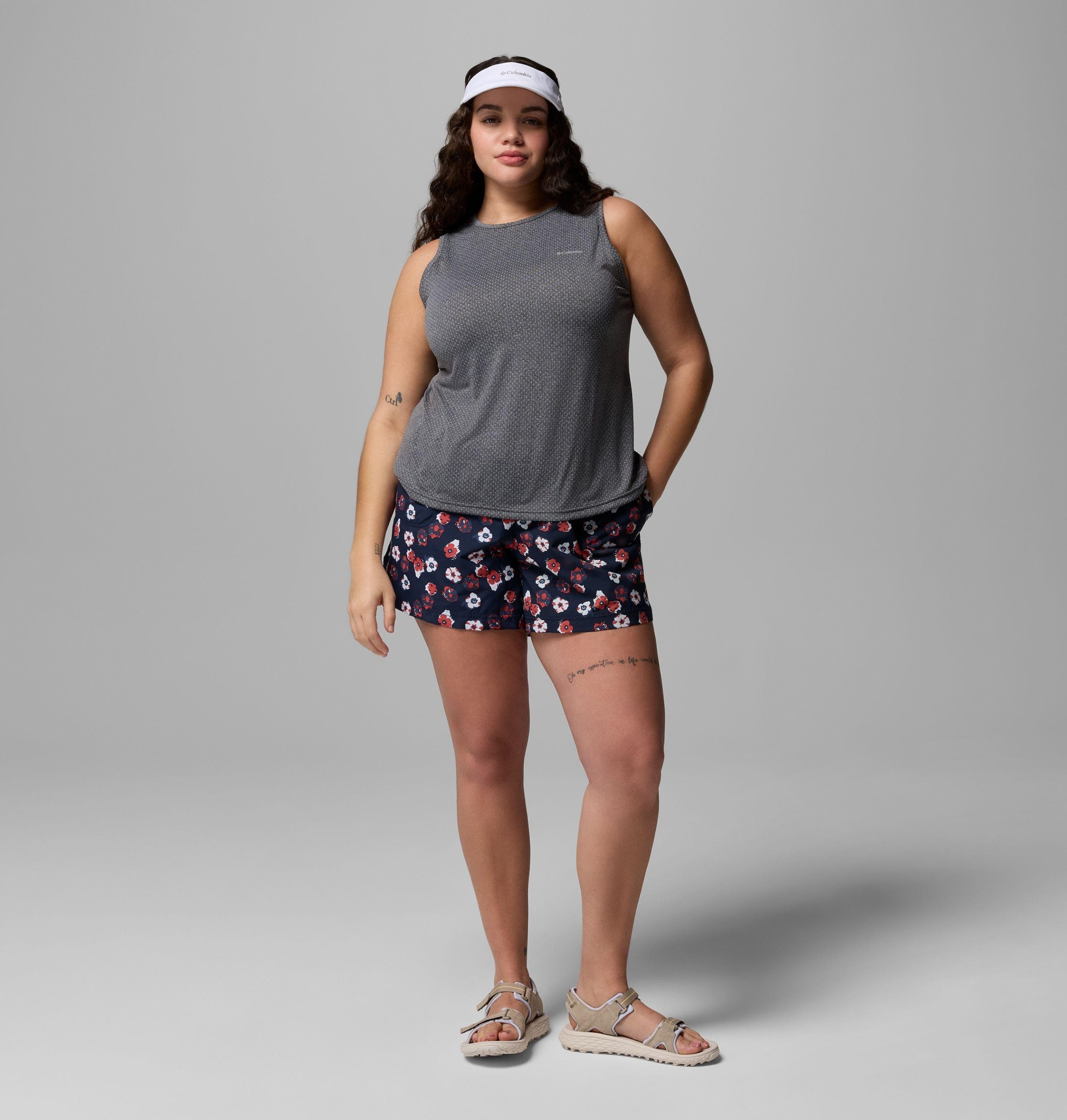 damen-shorts mit print „sandy river iii – Übergröße