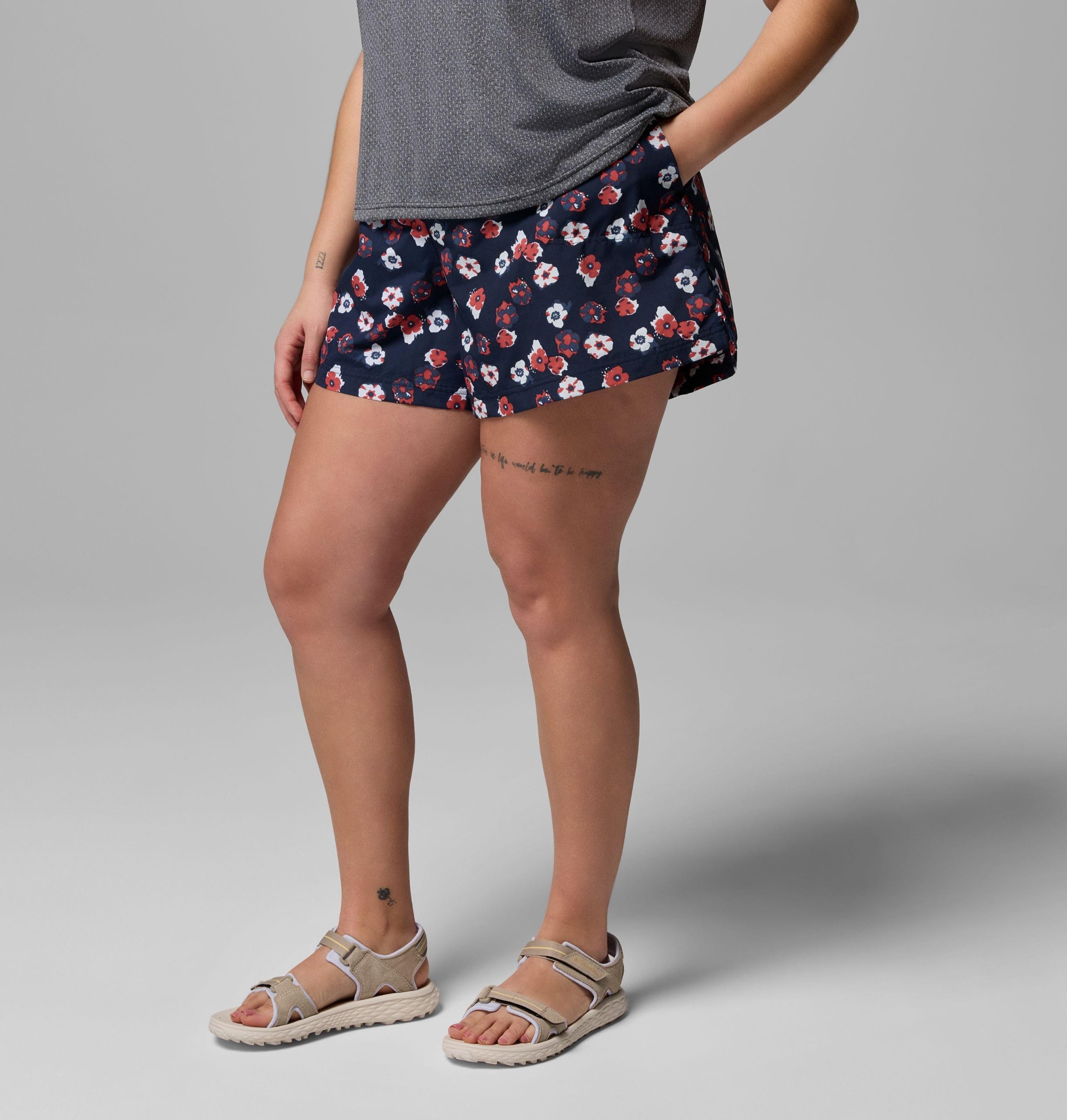damen-shorts mit print „sandy river iii – Übergröße