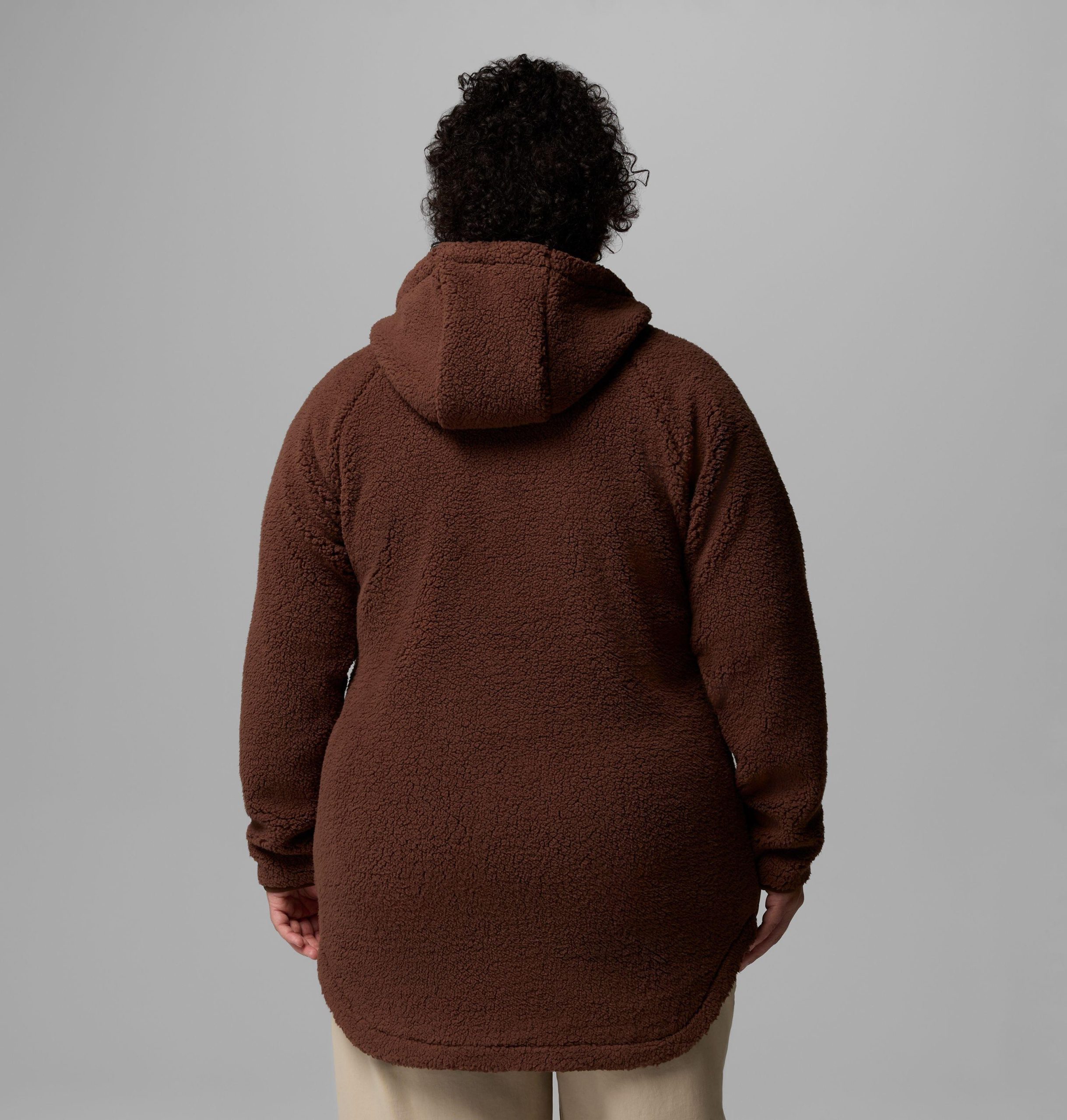 damen winterwärmender kapuzenpullover mit durchgehendem reißverschluss – Übergröße
