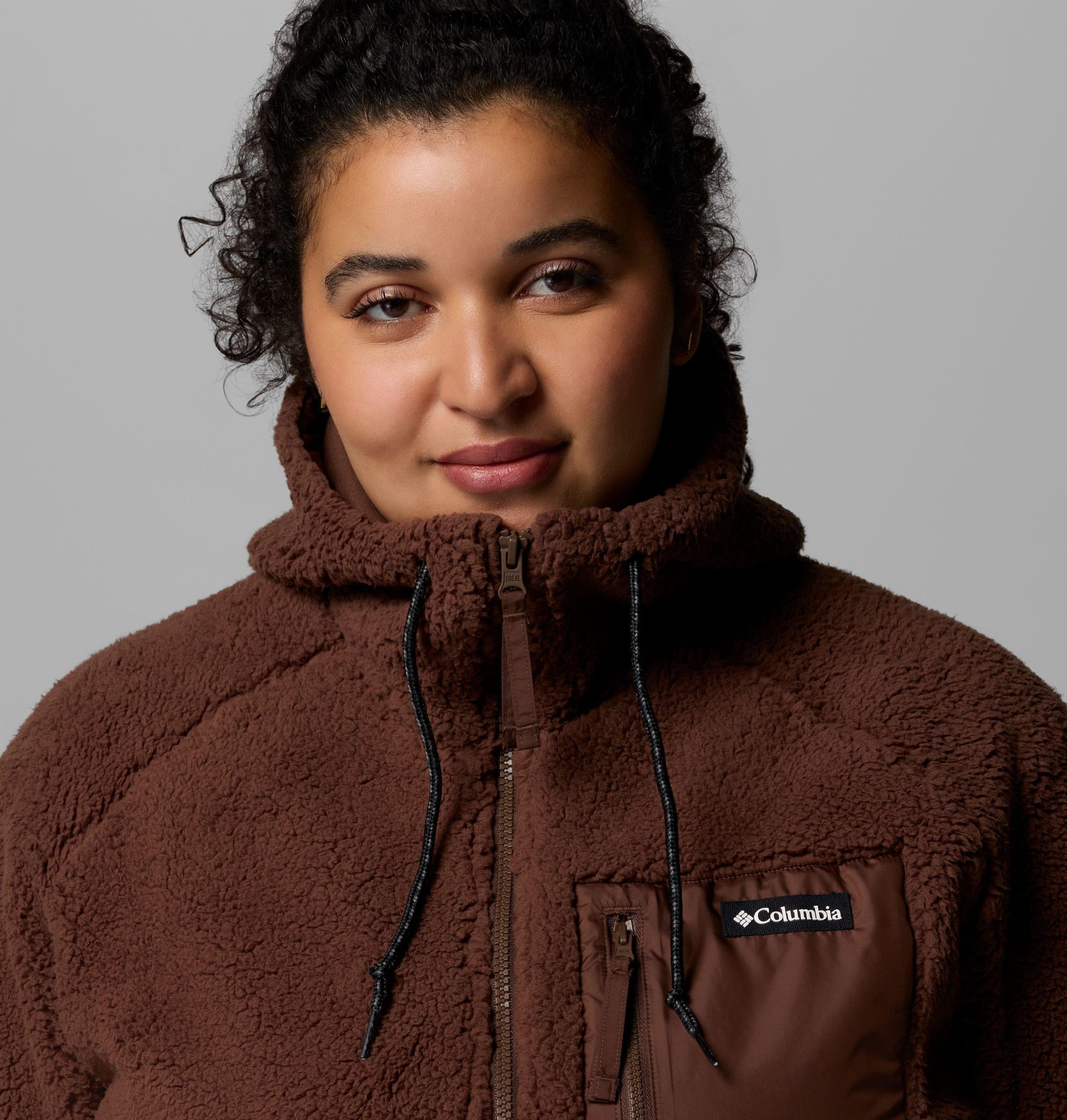 damen winterwärmender kapuzenpullover mit durchgehendem reißverschluss – Übergröße