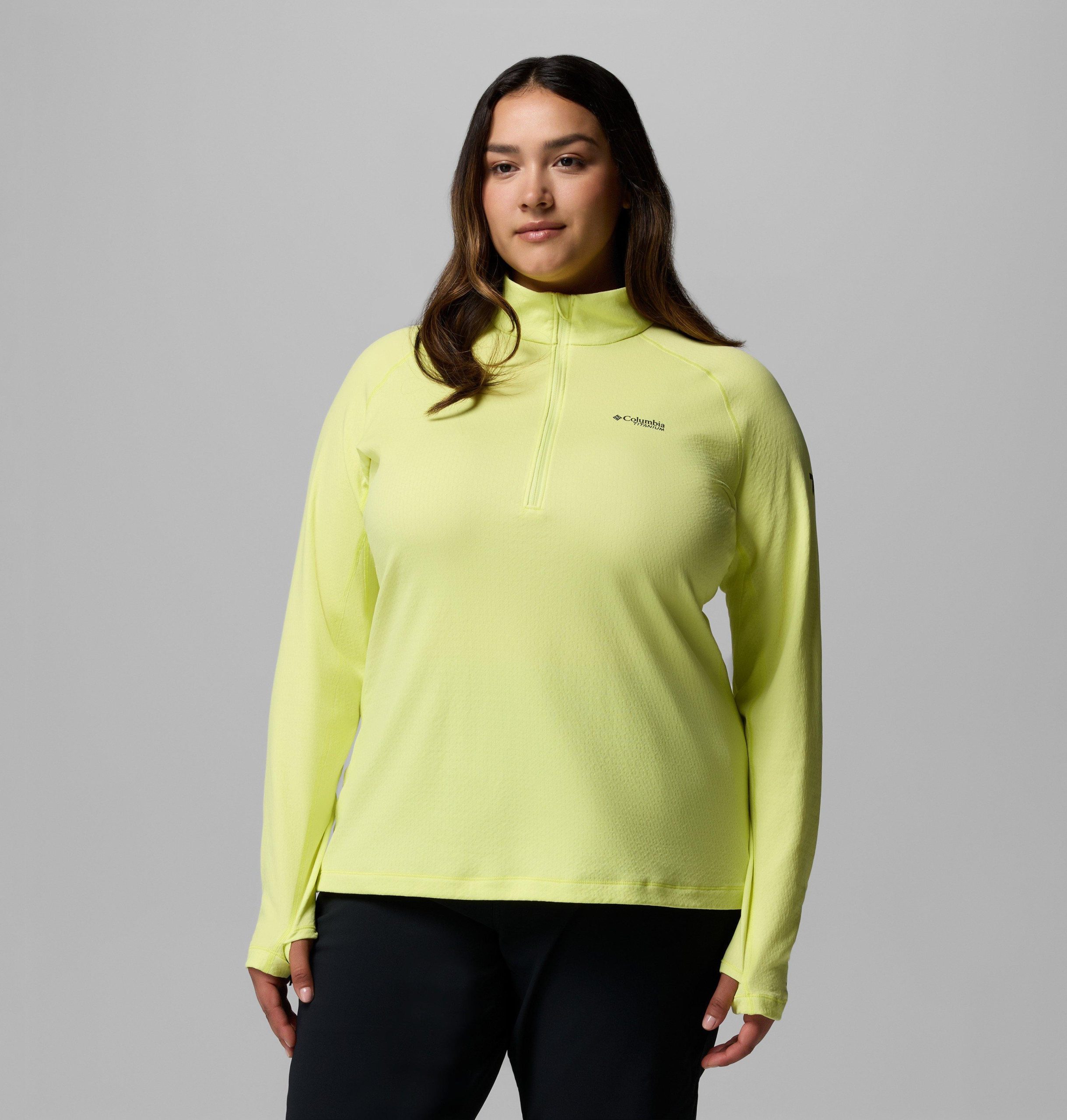 driventure damen-shirt mit halbem reißverschluss – Übergröße