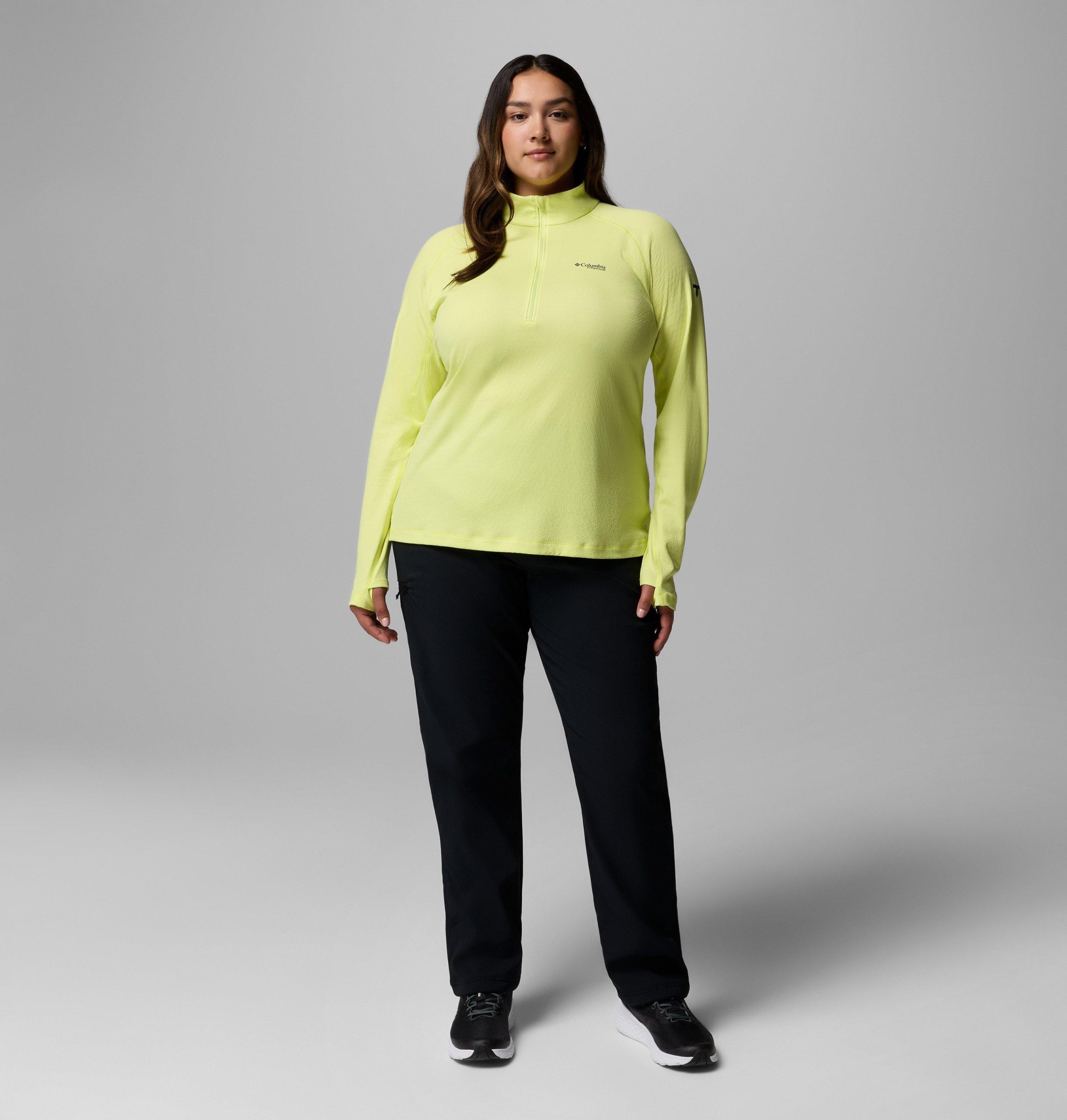 driventure damen-shirt mit halbem reißverschluss – Übergröße