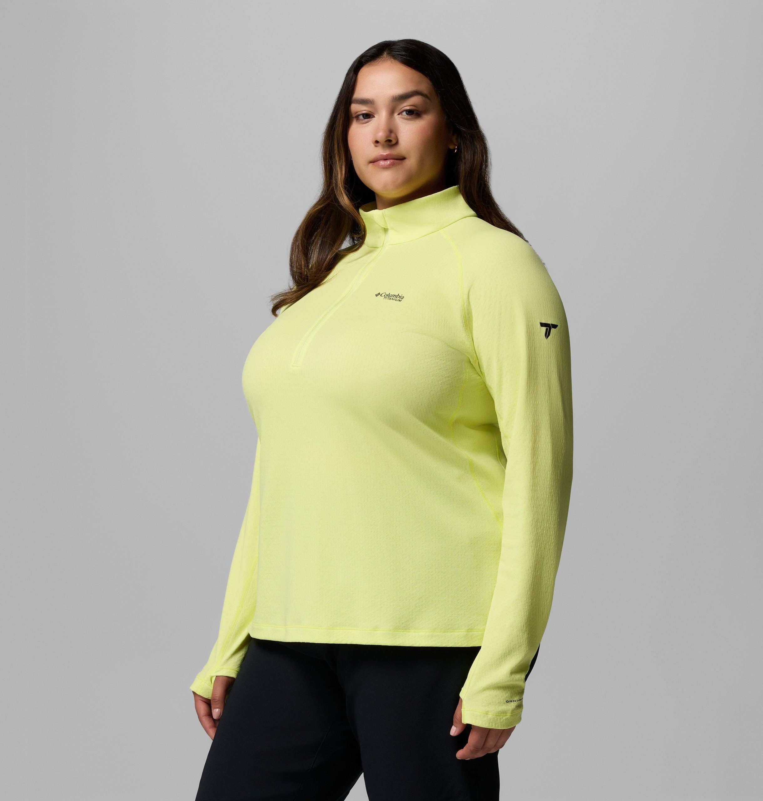 driventure damen-shirt mit halbem reißverschluss – Übergröße