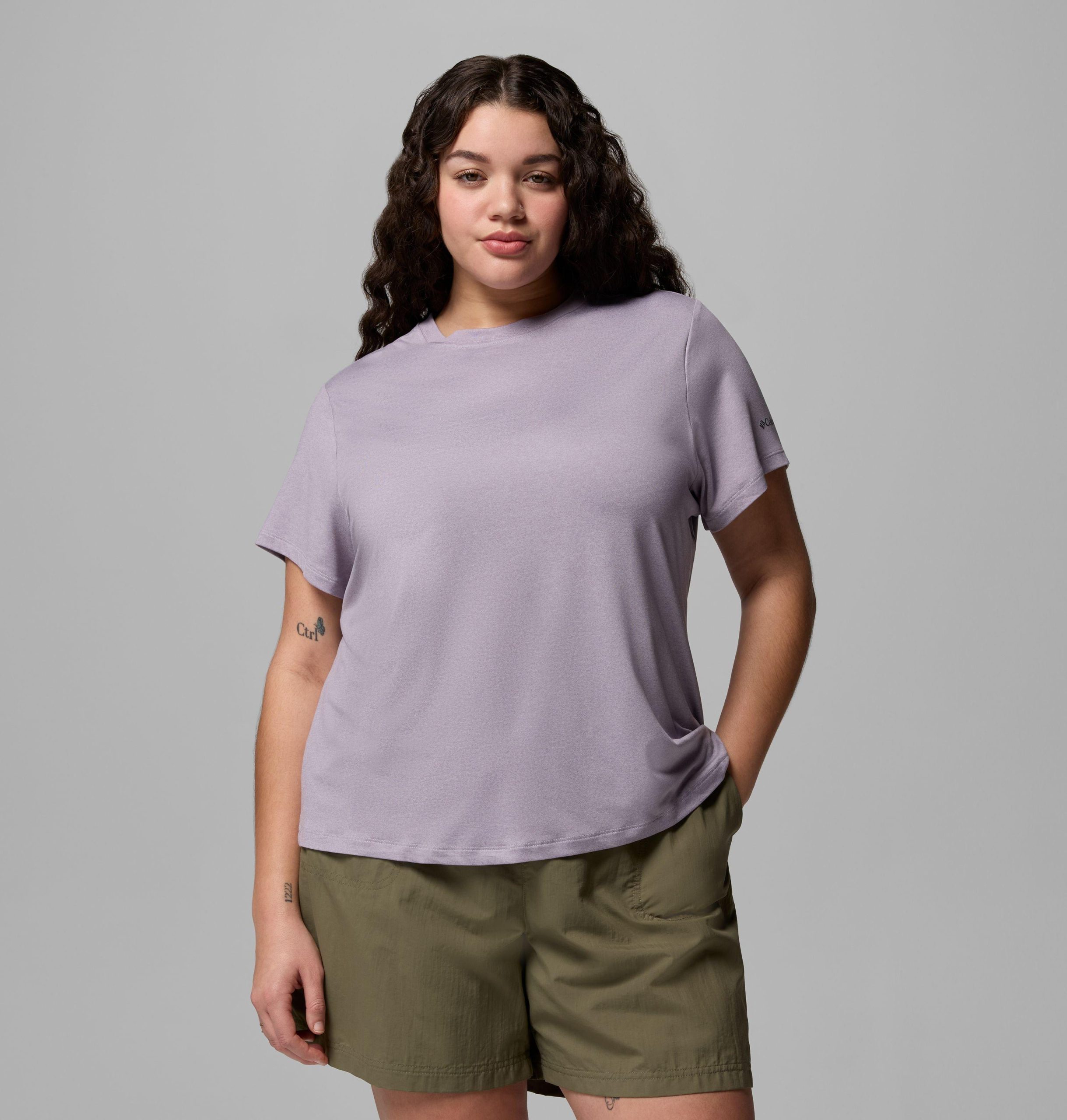 parsons point kurzarm-t-shirt mit logo für damen – Übergröße