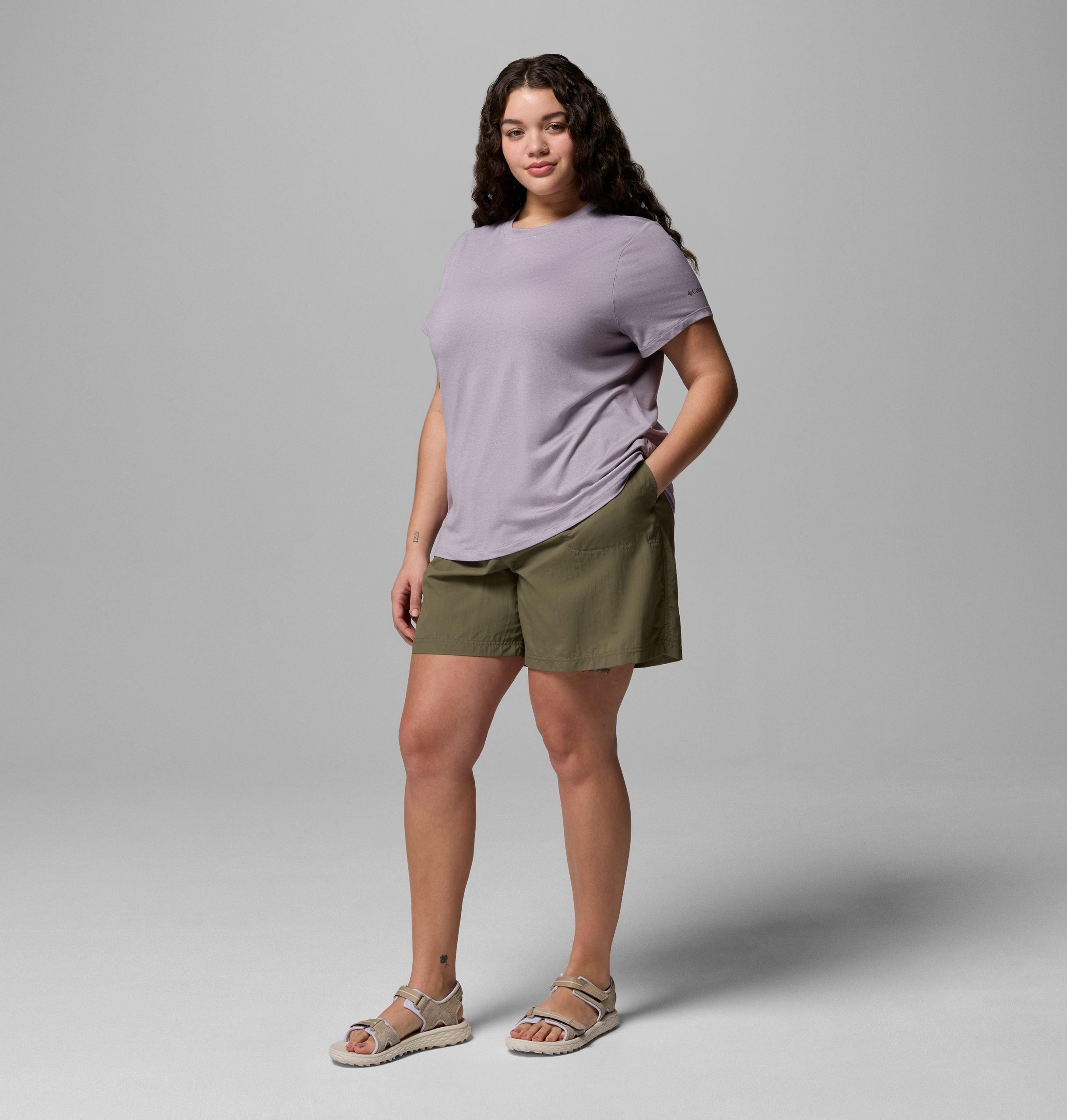 parsons point kurzarm-t-shirt mit logo für damen – Übergröße