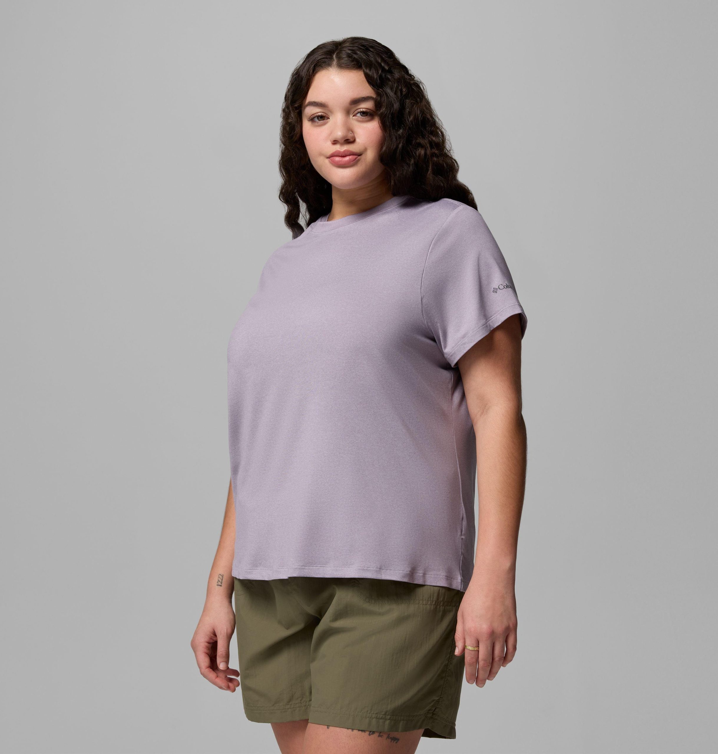 parsons point kurzarm-t-shirt mit logo für damen – Übergröße