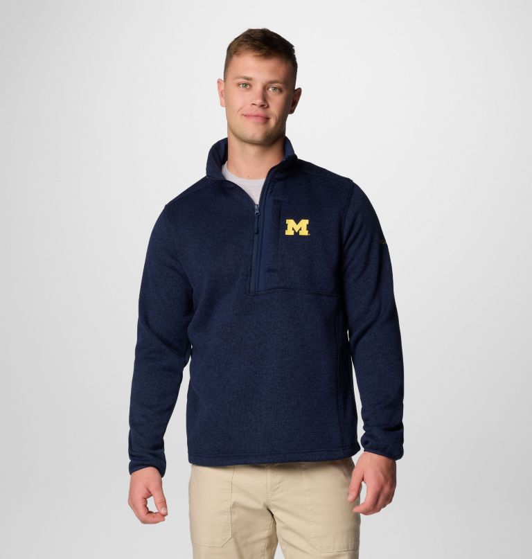 herren-fleecepullover mit halbem reißverschluss modell collegiate sweater weather - michigan