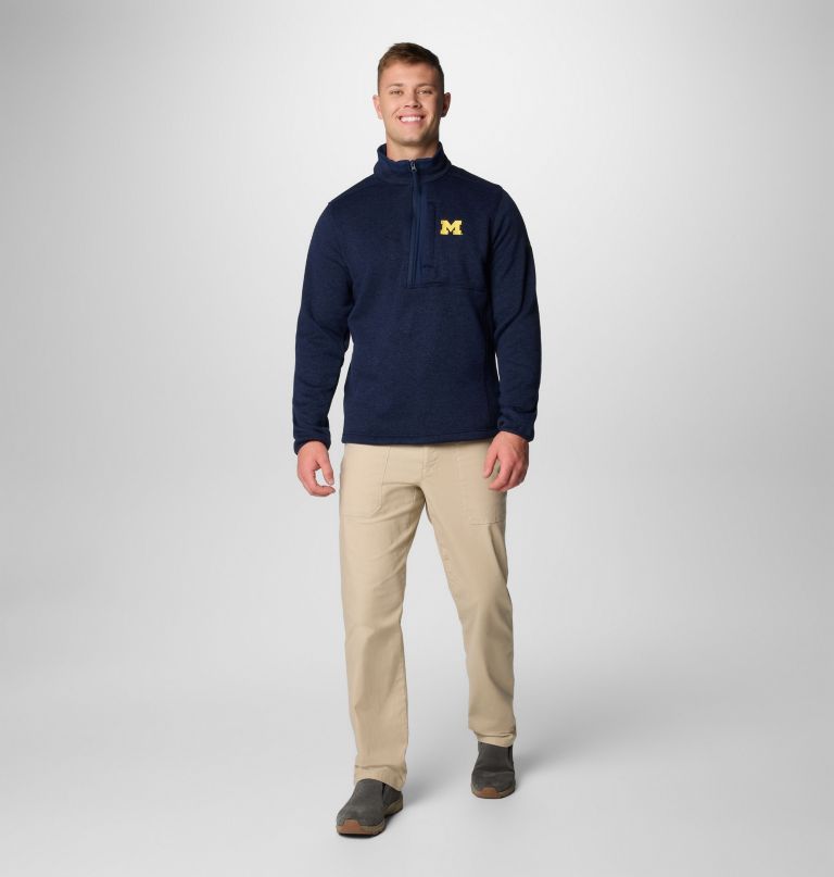 herren-fleecepullover mit halbem reißverschluss modell collegiate sweater weather - michigan