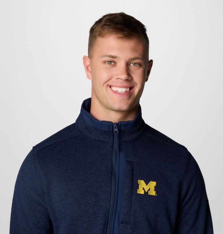 herren-fleecepullover mit halbem reißverschluss modell collegiate sweater weather - michigan