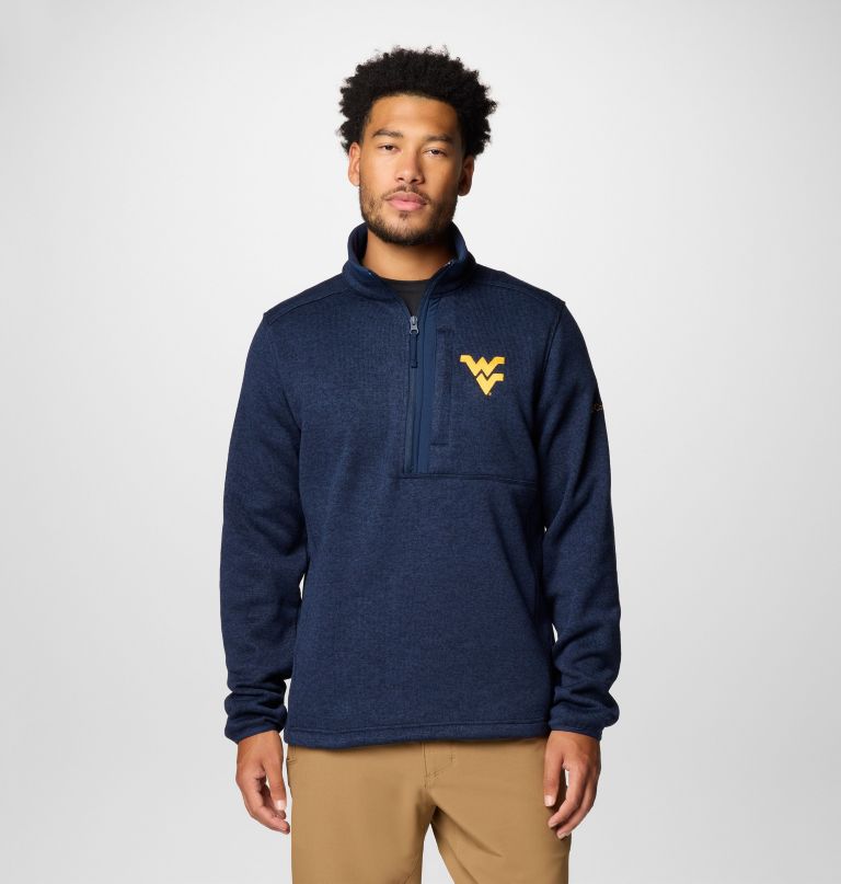 herren-fleecepullover mit halbem reißverschluss „collegiate sweater weather – west virginia