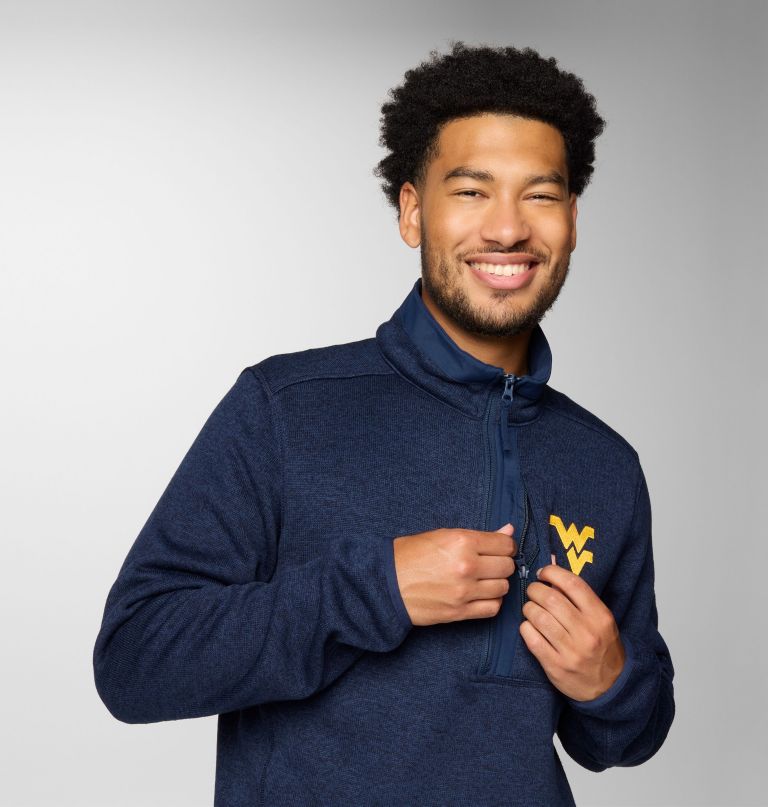 herren-fleecepullover mit halbem reißverschluss „collegiate sweater weather – west virginia