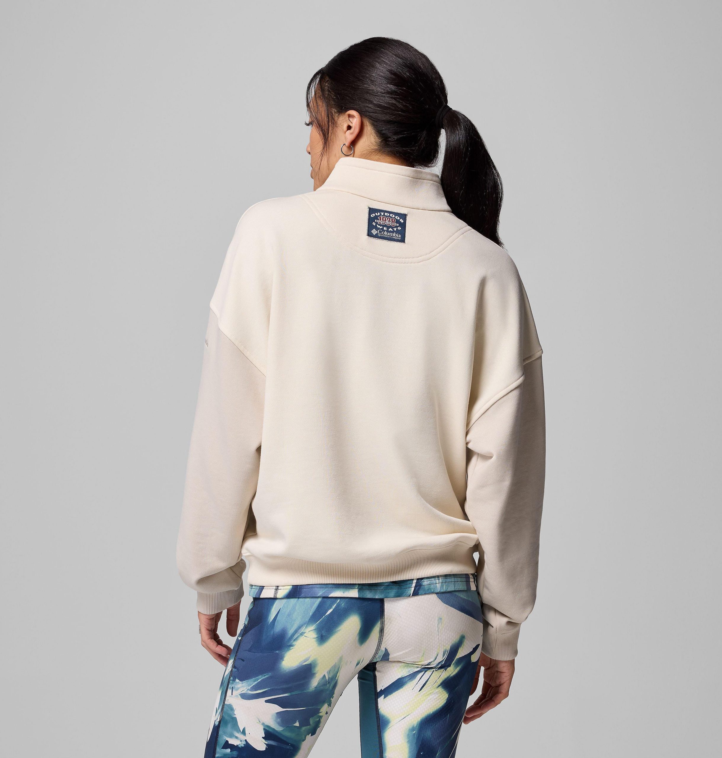damen bugasweat pullover mit halbem reißverschluss