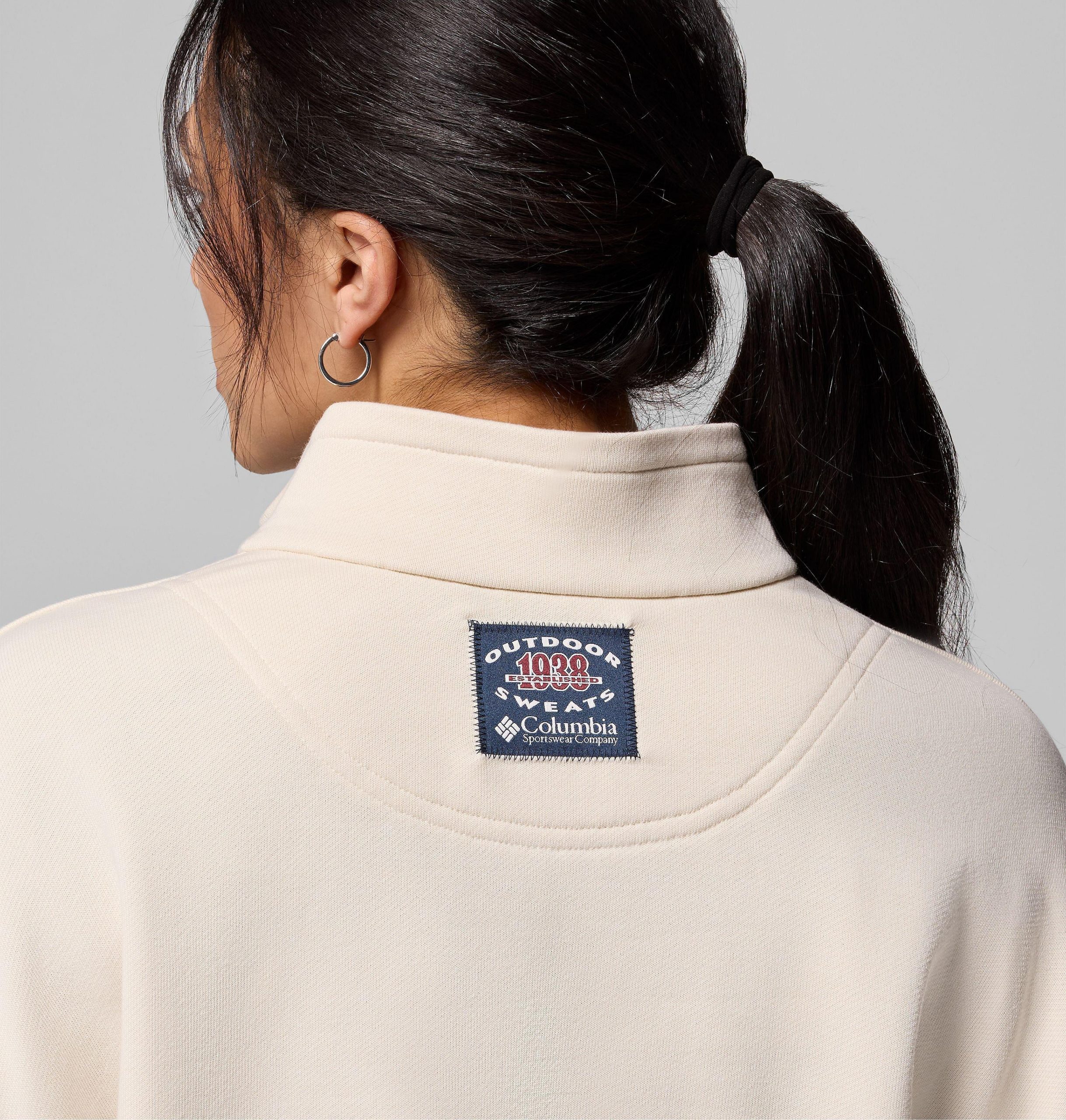 damen bugasweat pullover mit halbem reißverschluss