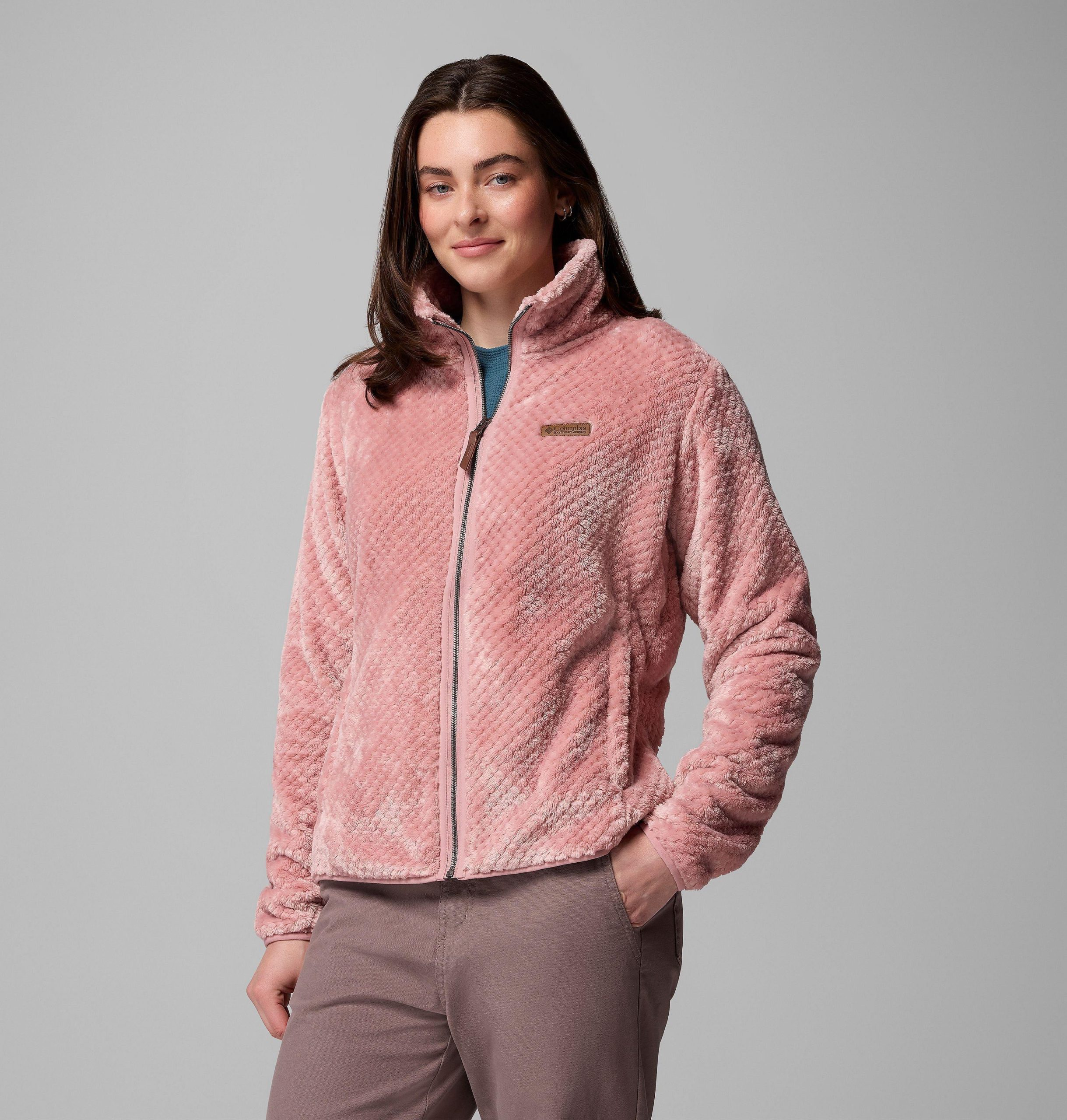 damen fire side ii sherpa fleecejacke mit durchgehendem reißverschluss