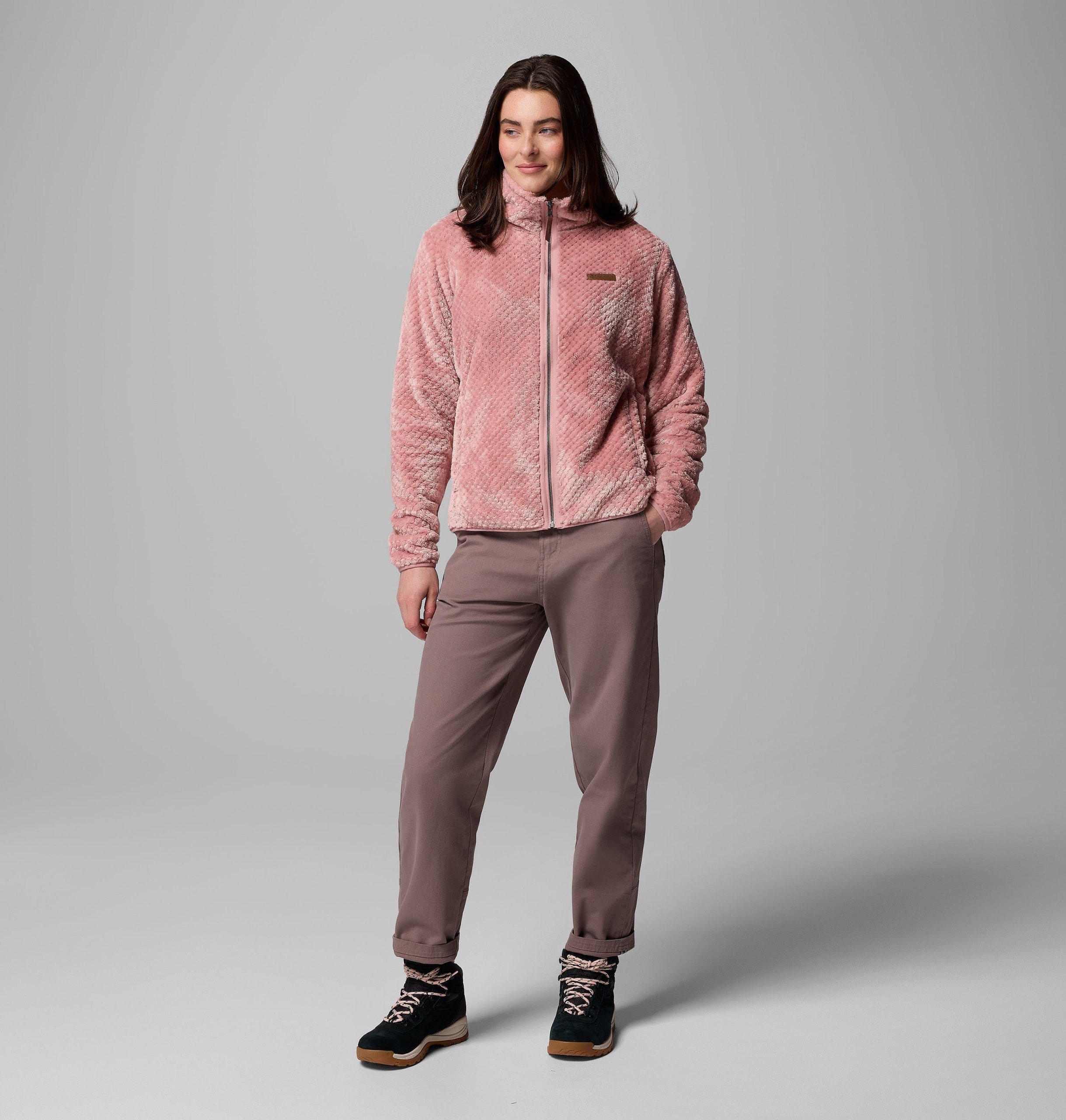 damen fire side ii sherpa fleecejacke mit durchgehendem reißverschluss
