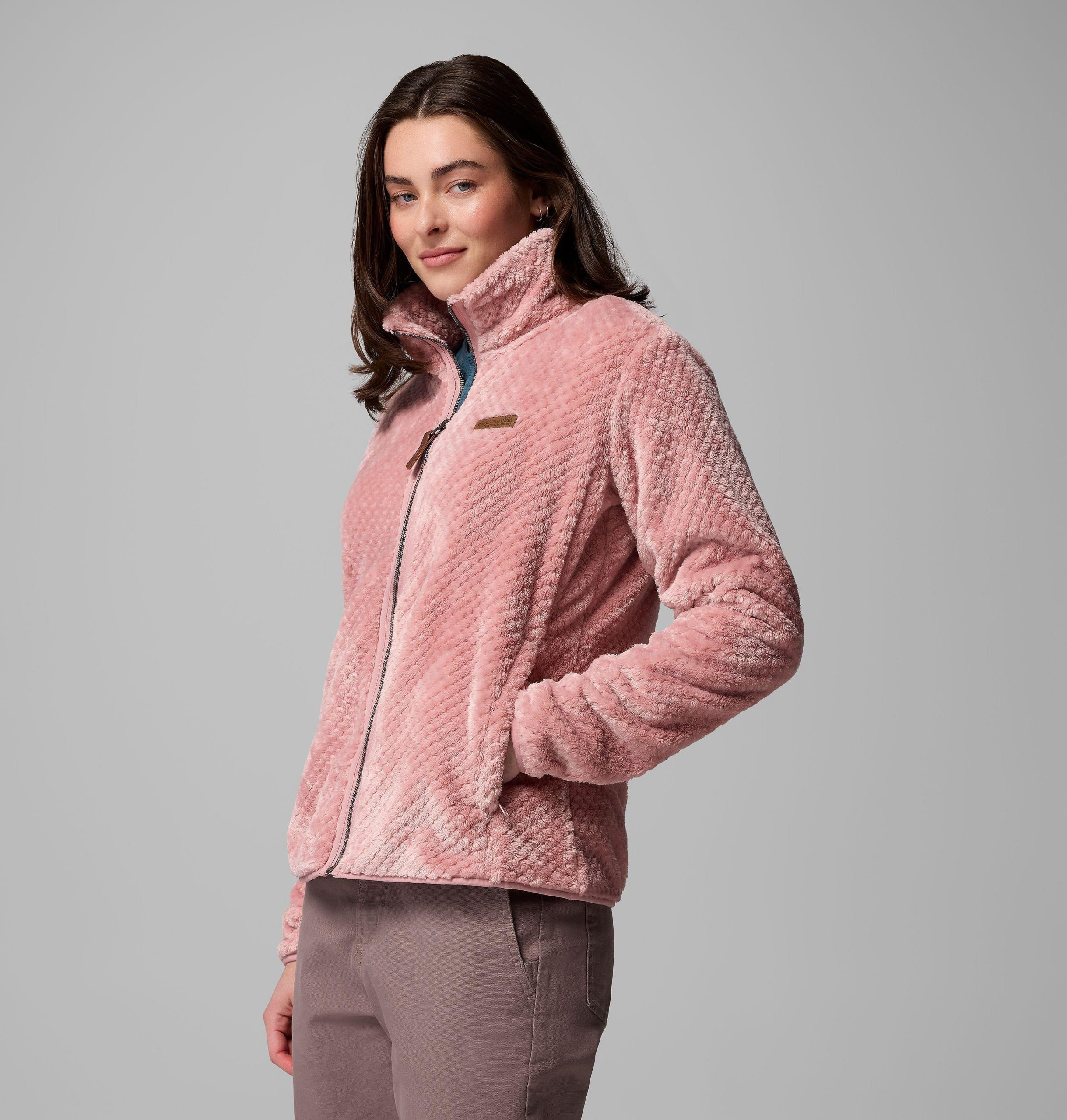 damen fire side ii sherpa fleecejacke mit durchgehendem reißverschluss