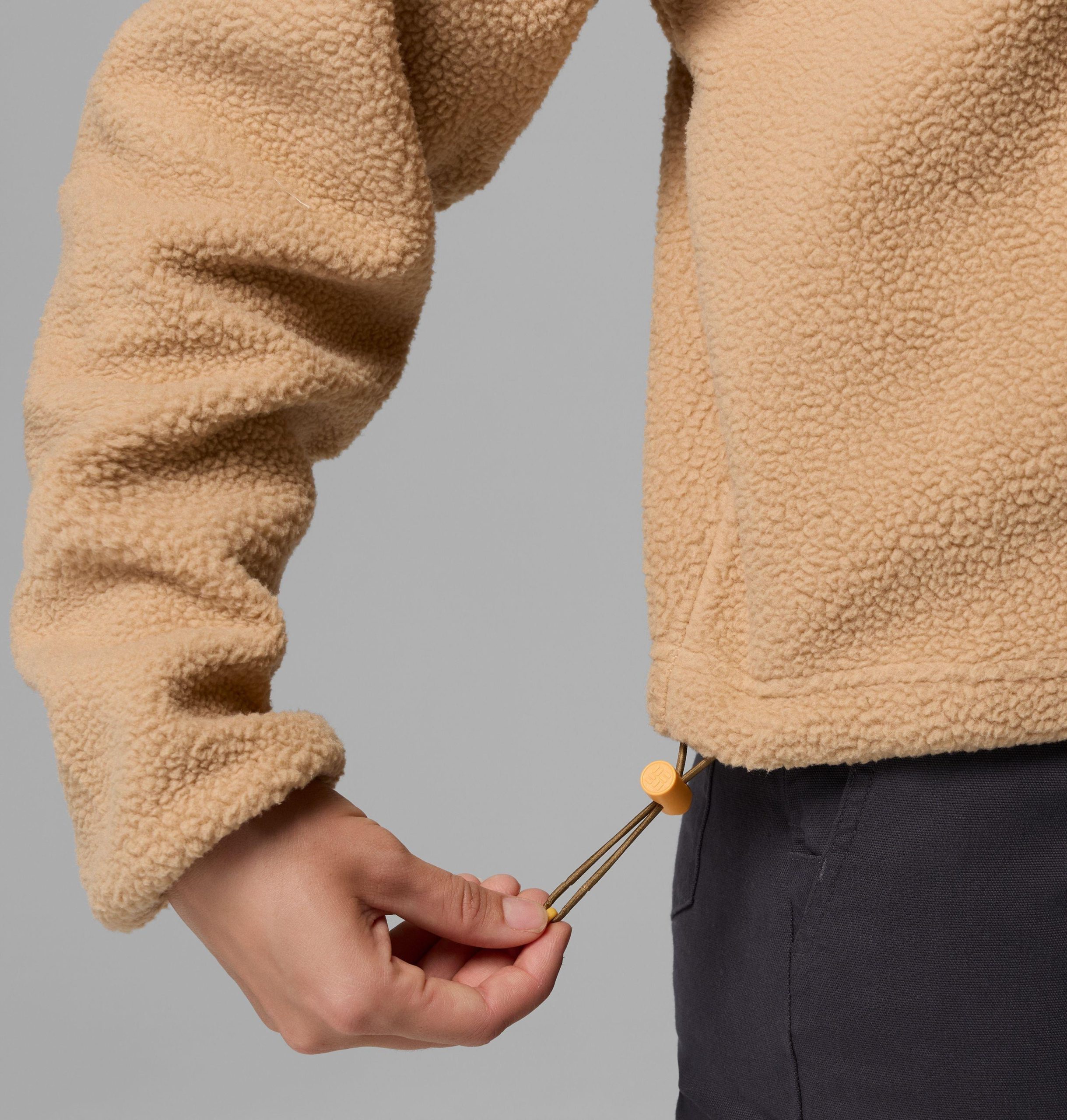 helvetia ii fleece-pullover für damen kurz geschnitten mit halben druckknöpfen