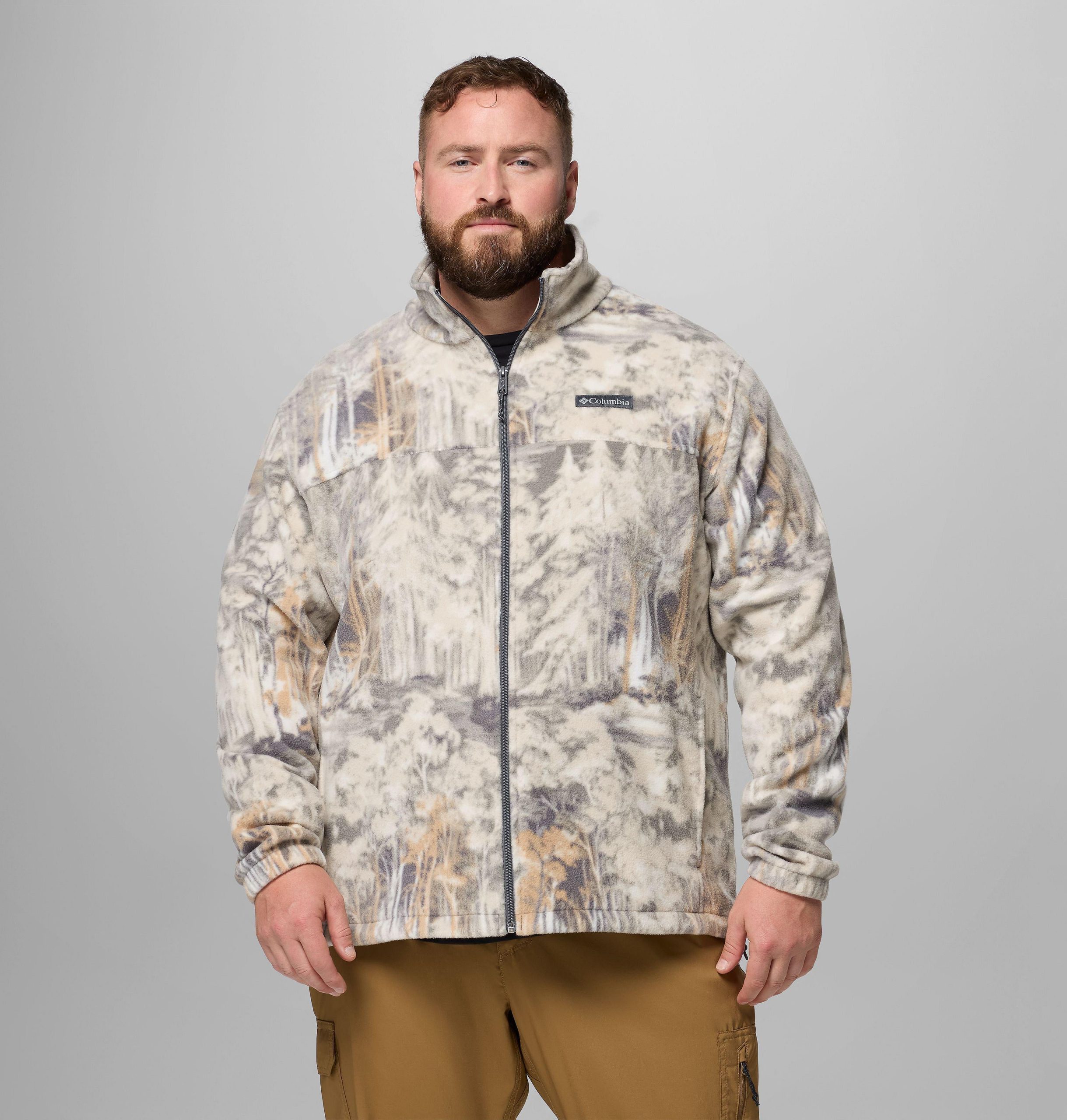 steens herren-fleecejacke mit bergprint – größe l
