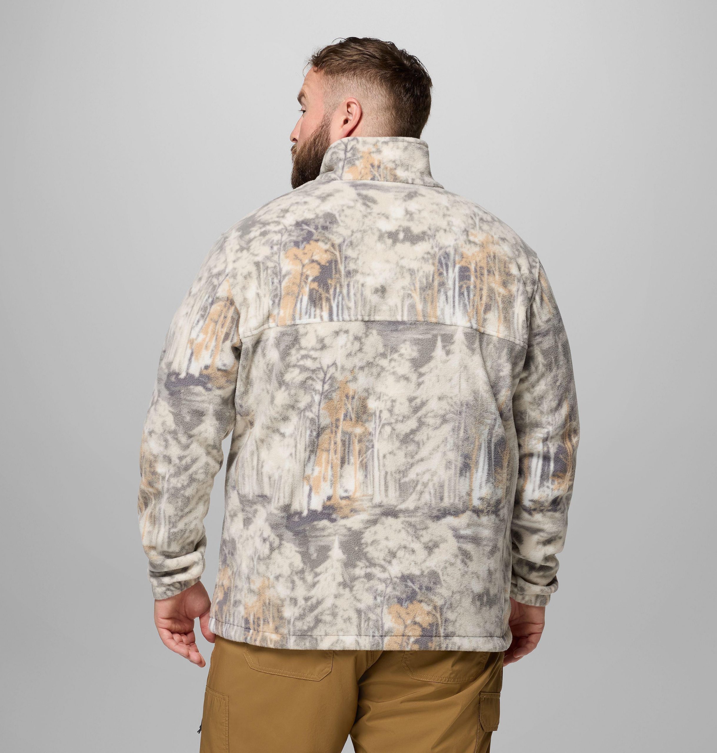 steens herren-fleecejacke mit bergprint – größe l