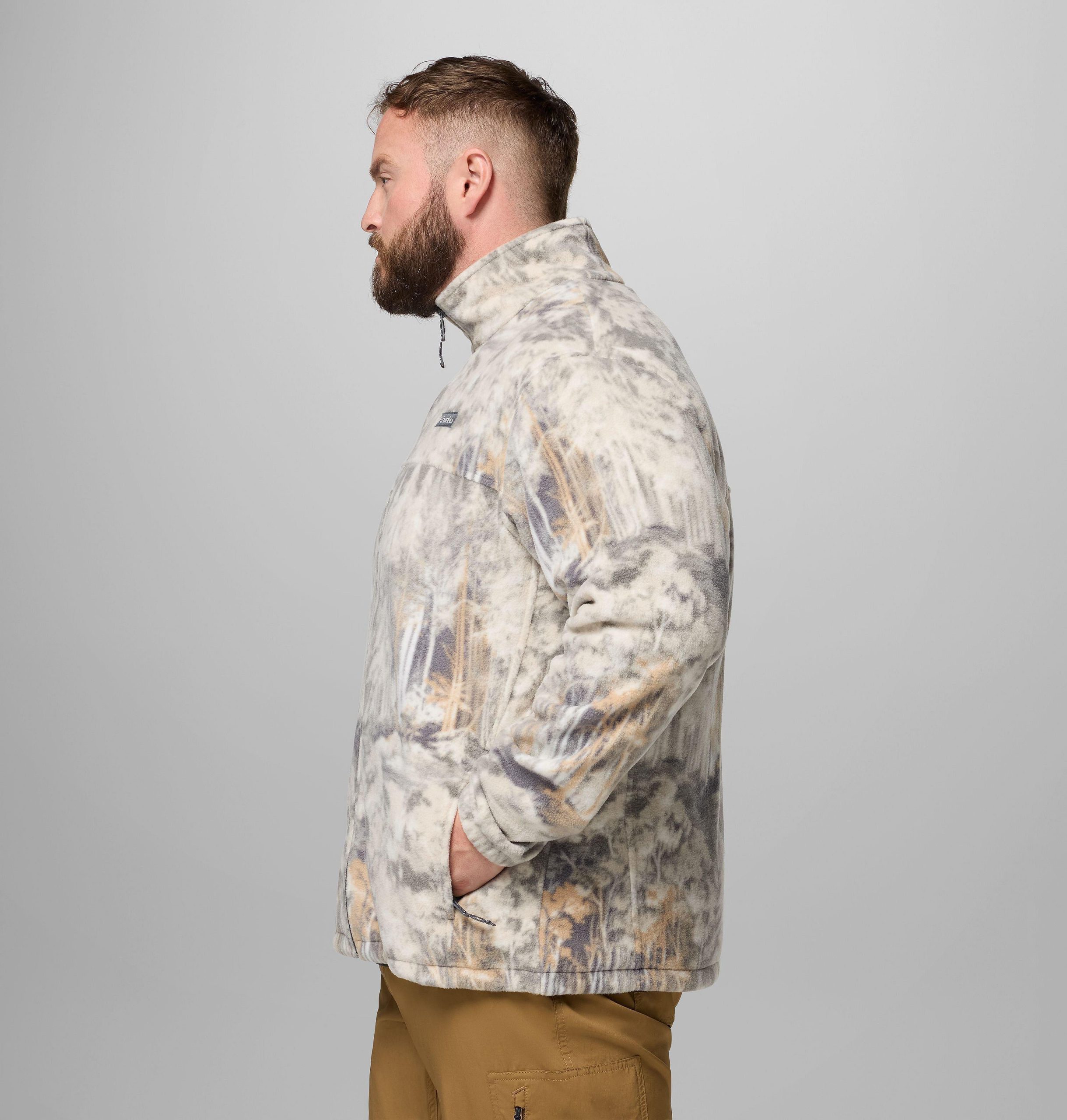 steens herren-fleecejacke mit bergprint – größe l