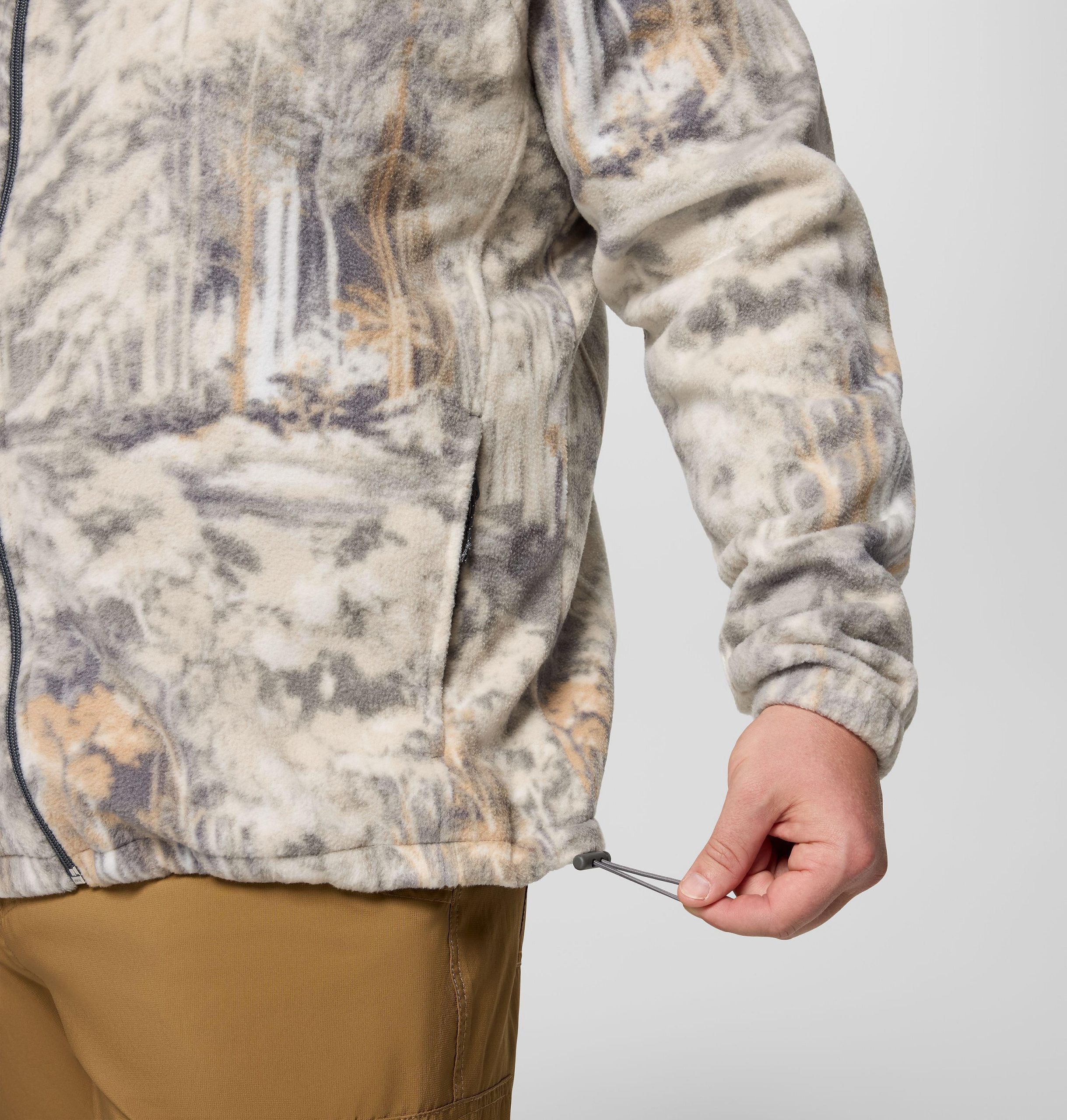 steens herren-fleecejacke mit bergprint – größe l
