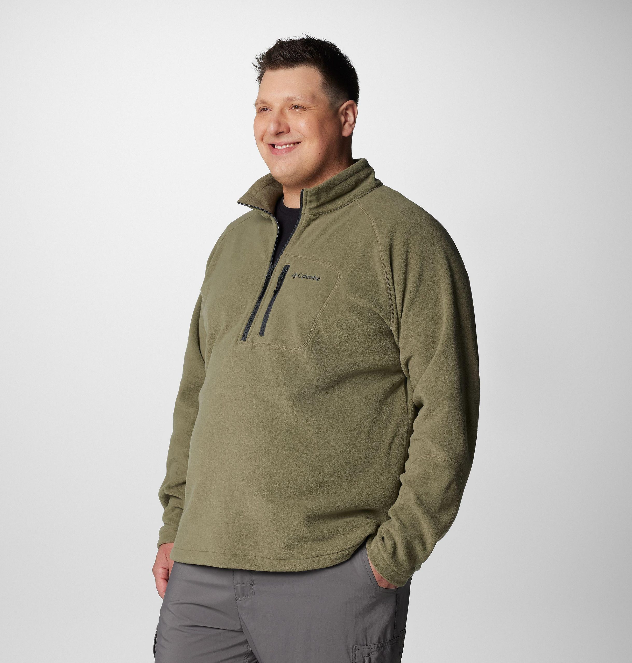 fast trek iii fleece-pullover mit halbem reißverschluss für herren – größe l