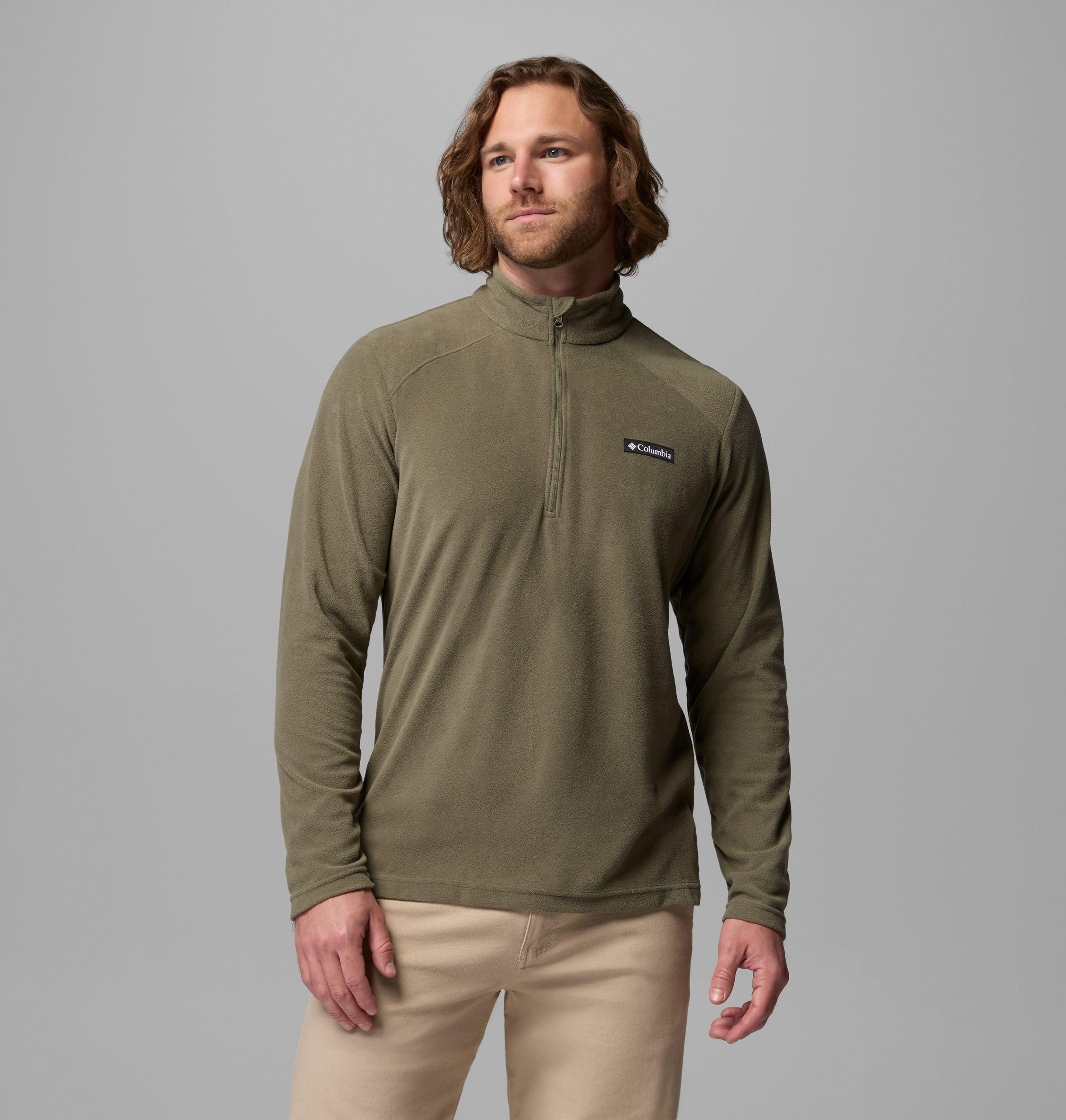lake aloha fleece-pullover mit halbem reißverschluss für herren – lang