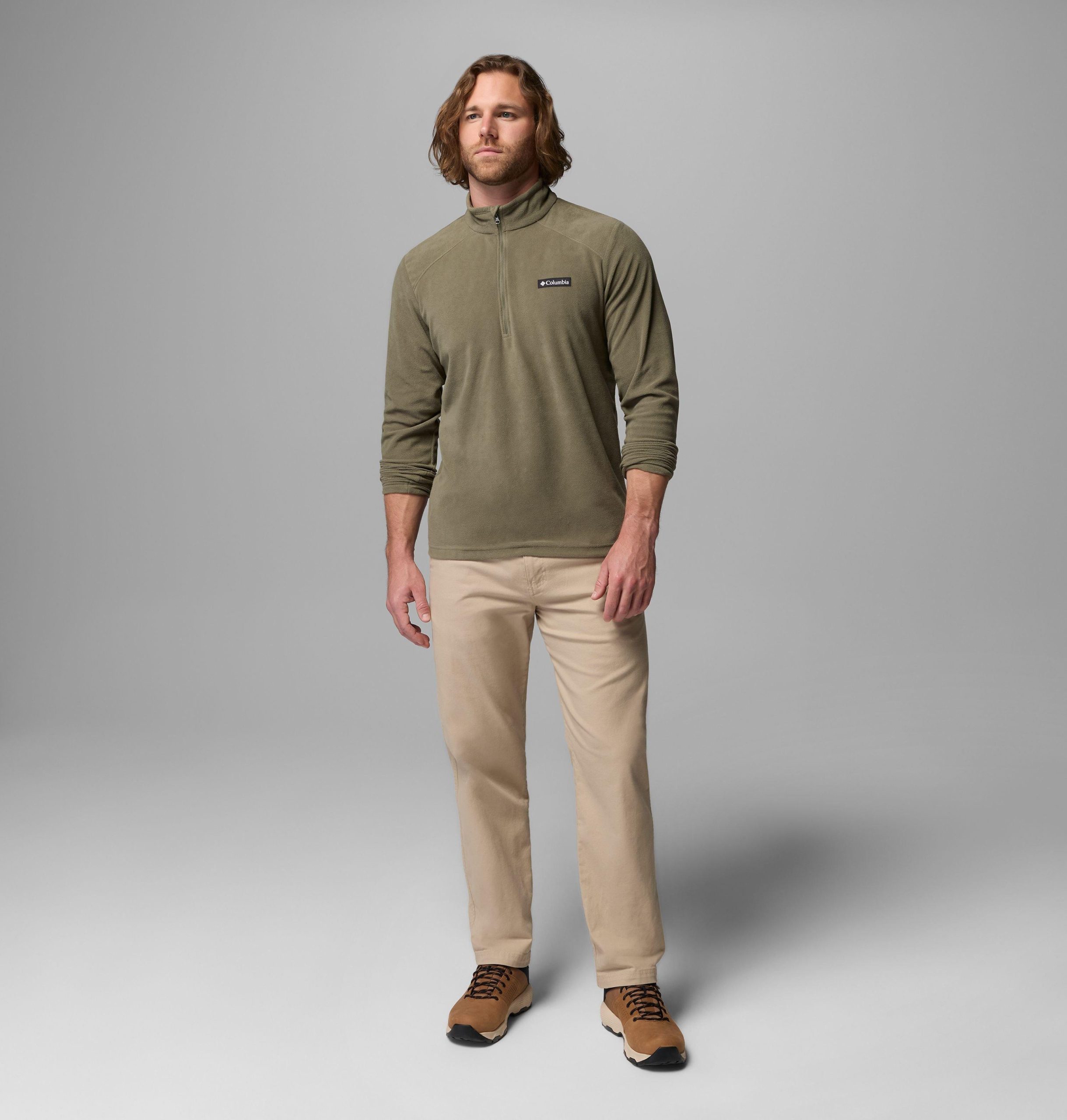 lake aloha fleece-pullover mit halbem reißverschluss für herren – lang