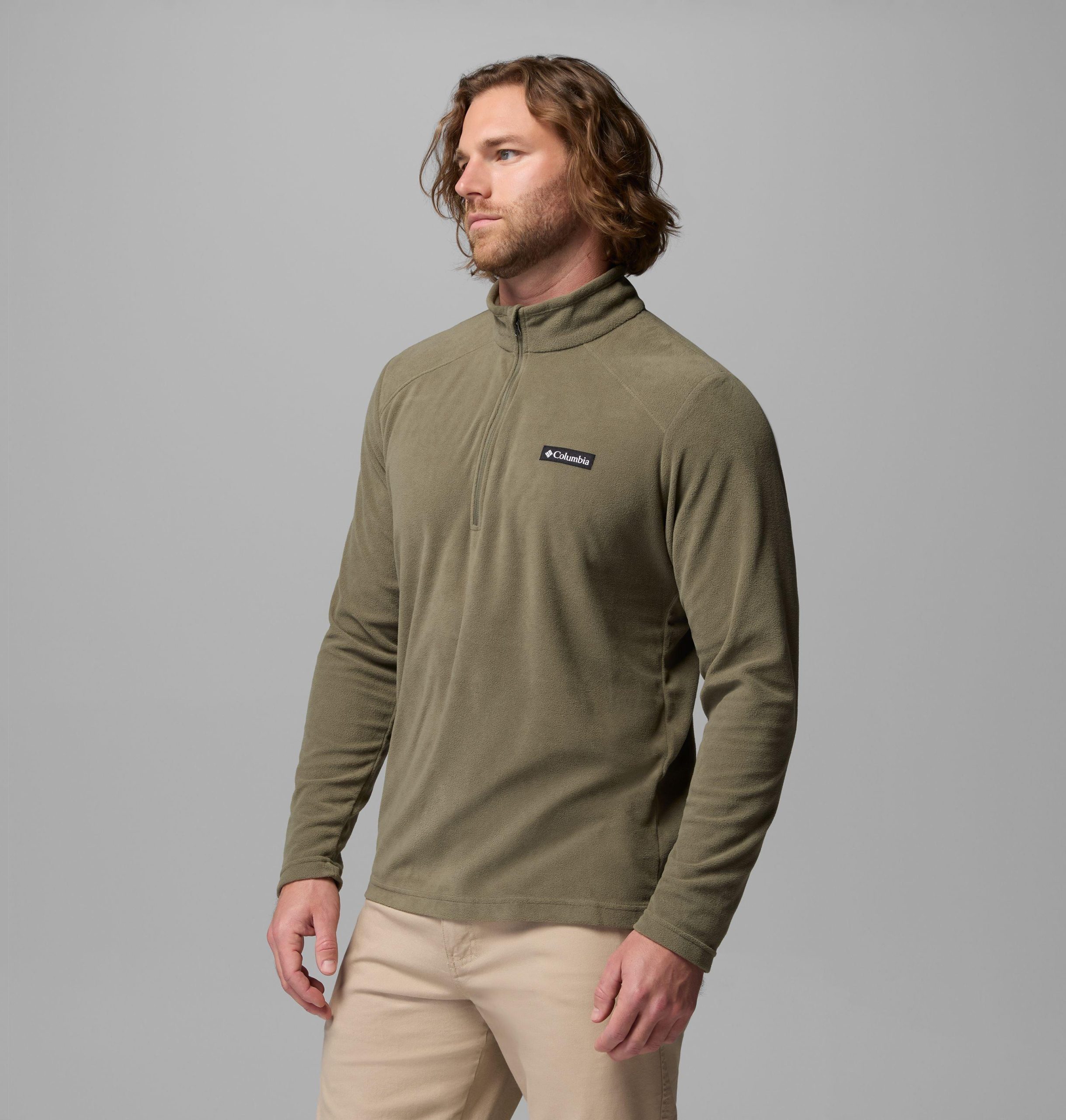 lake aloha fleece-pullover mit halbem reißverschluss für herren – lang