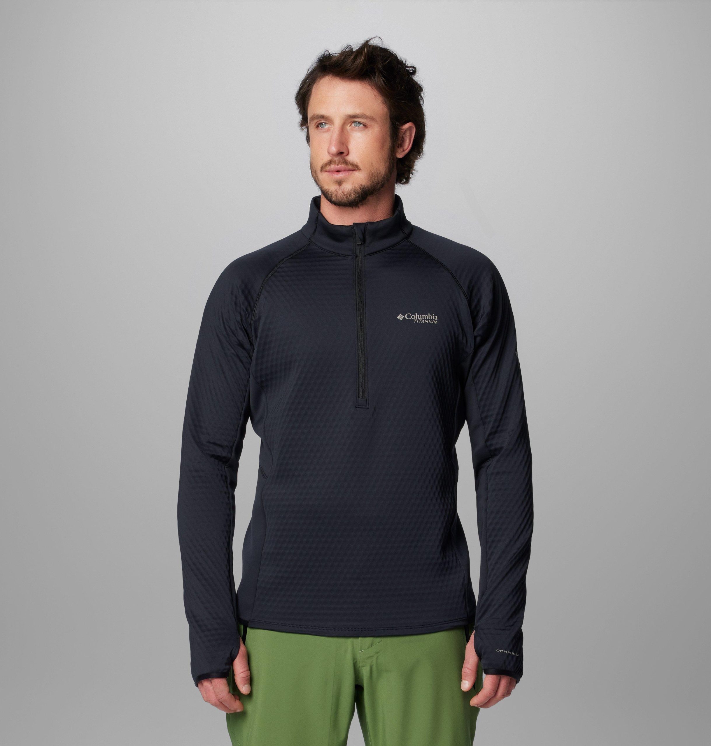 herren crystal leaf omni-heat helix pullover mit halbem reißverschluss