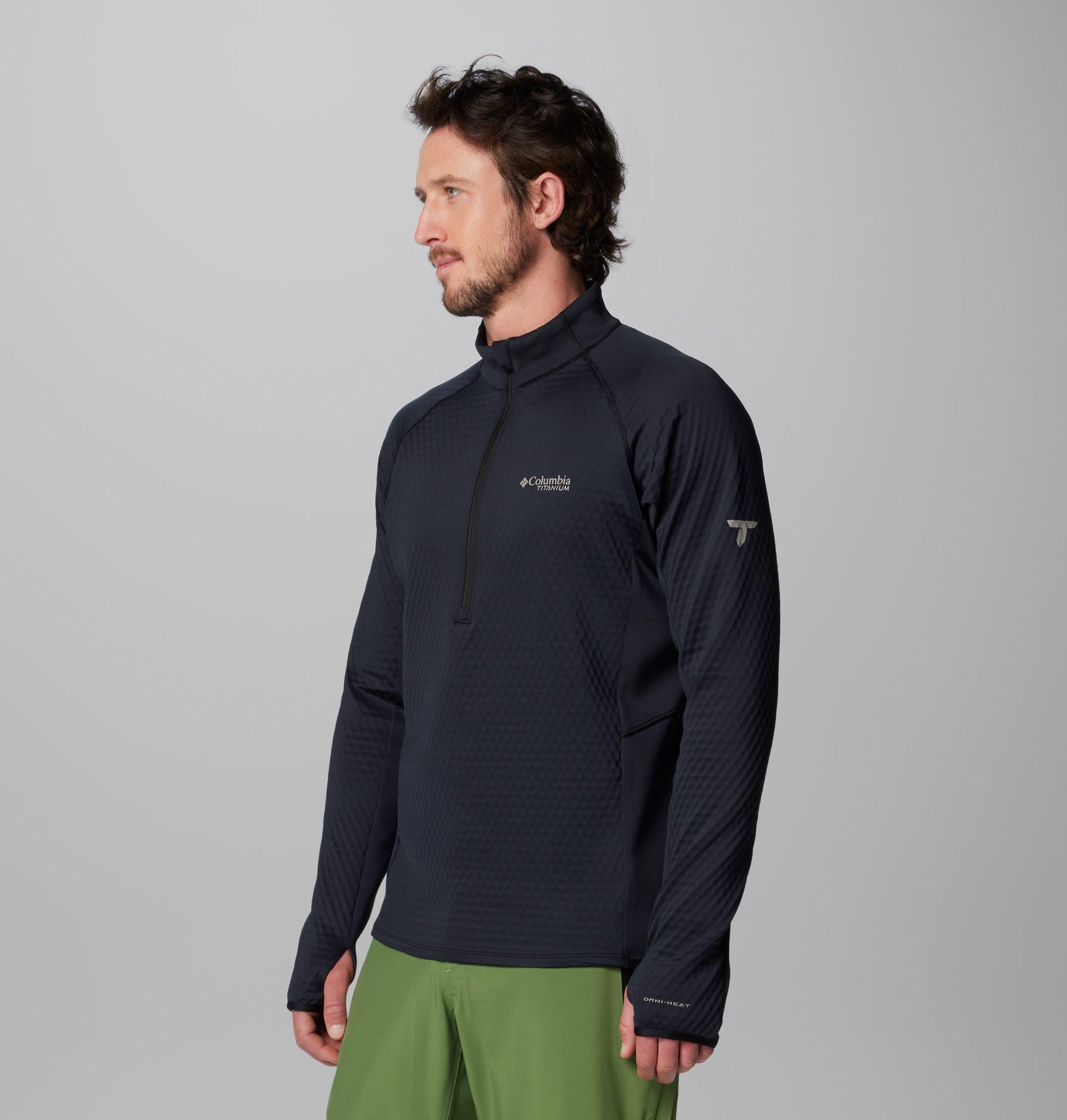 herren crystal leaf omni-heat helix pullover mit halbem reißverschluss