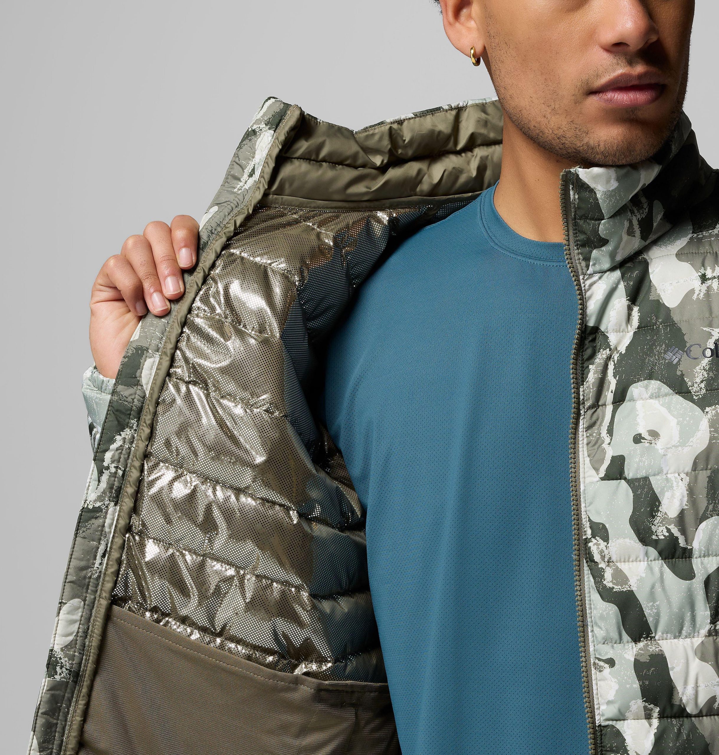 herren powder lite ii bedruckte jacke