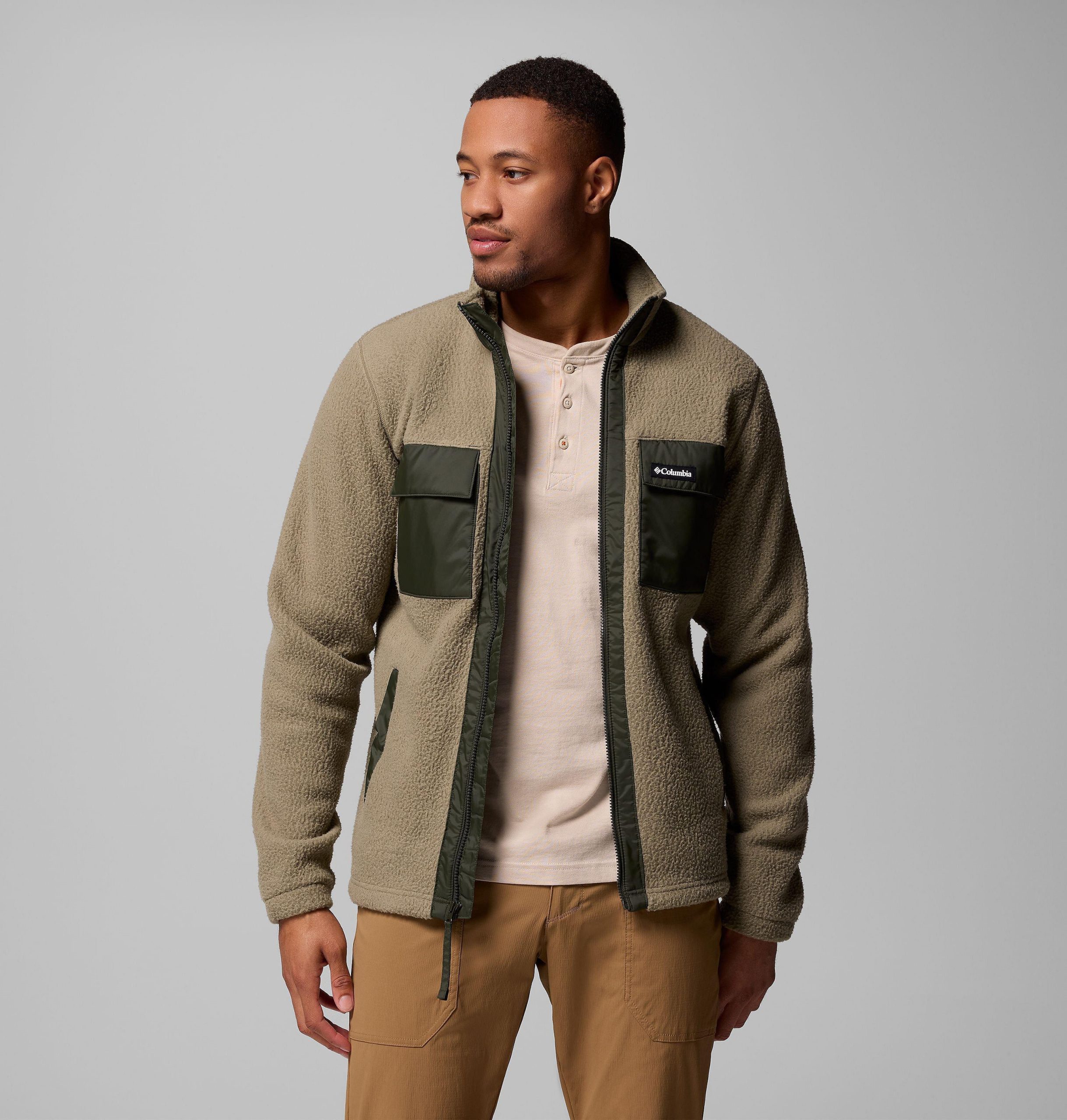 juniper peak fleecejacke für herren mit durchgehendem reißverschluss