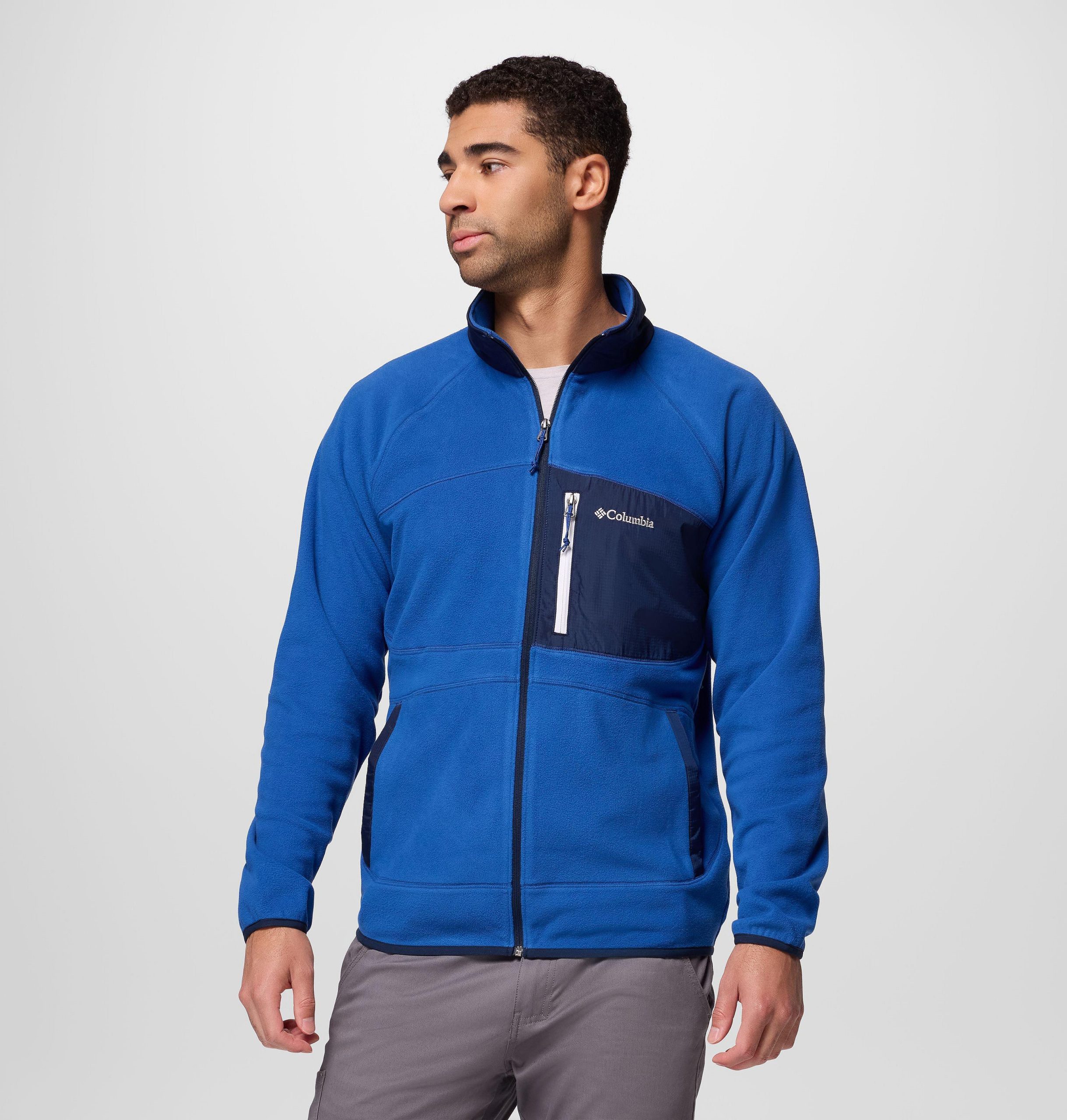 fast trek overlay fleecejacke mit durchgehendem reißverschluss für herren