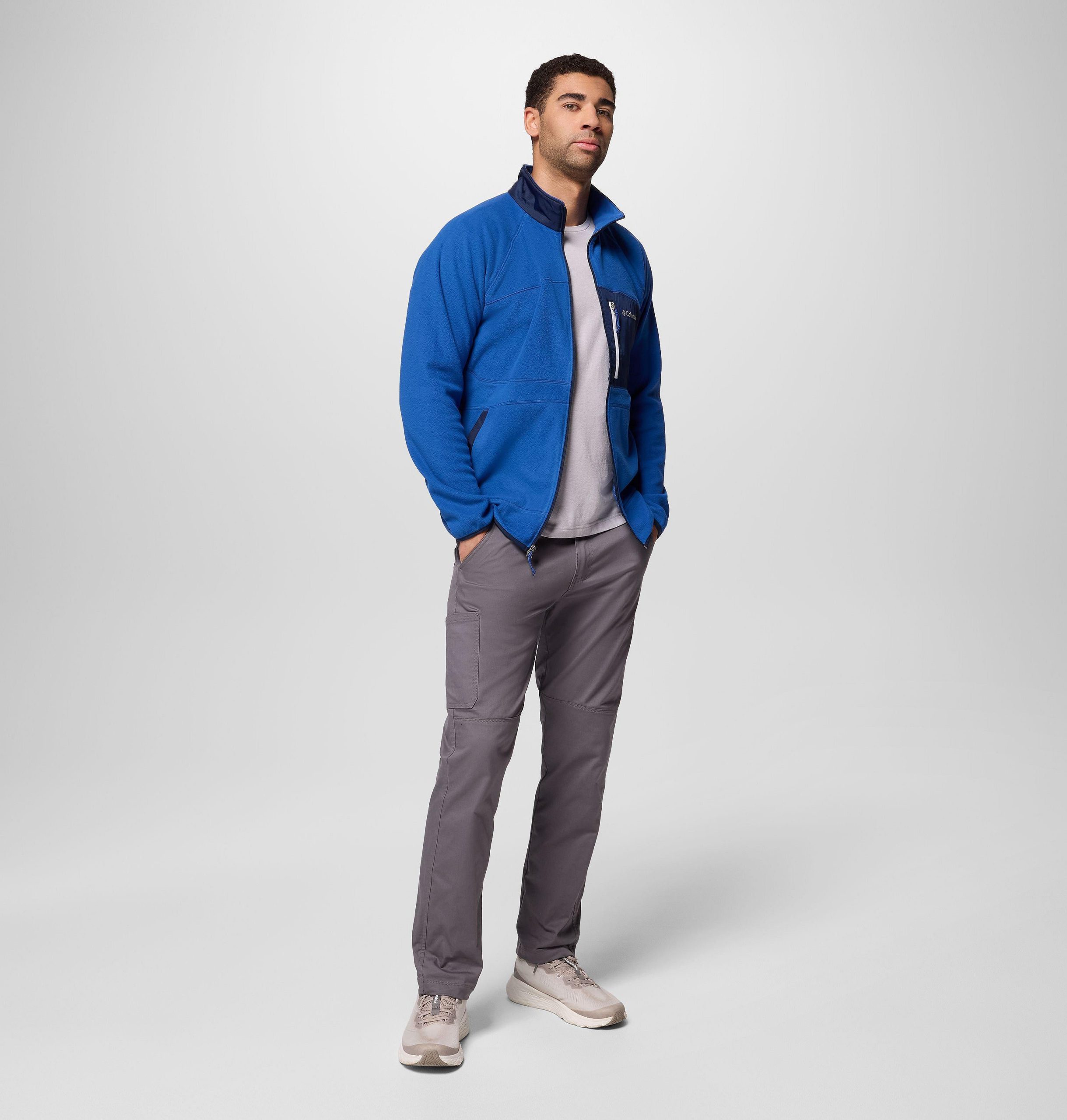 fast trek overlay fleecejacke mit durchgehendem reißverschluss für herren