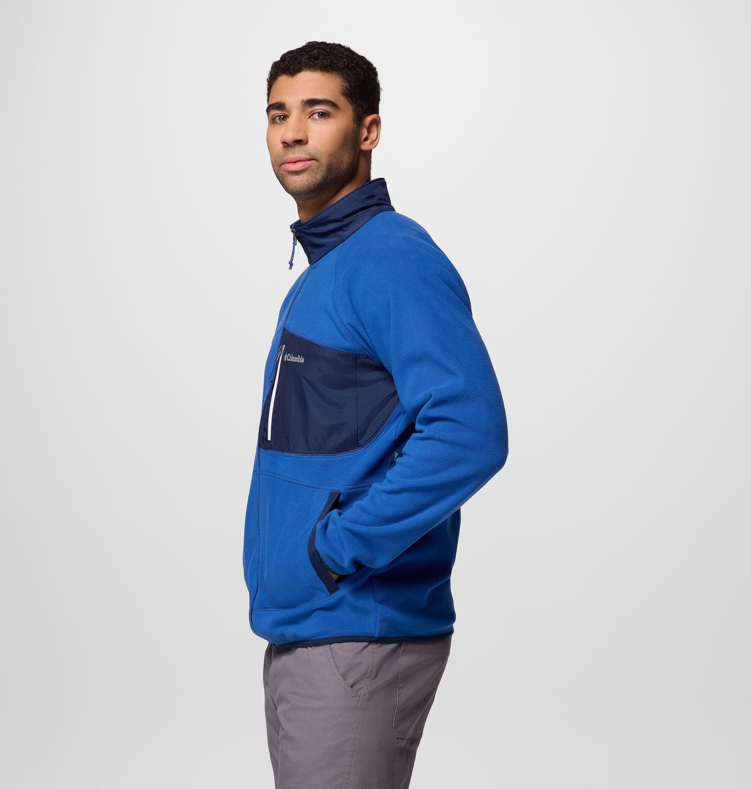 fast trek overlay fleecejacke mit durchgehendem reißverschluss für herren