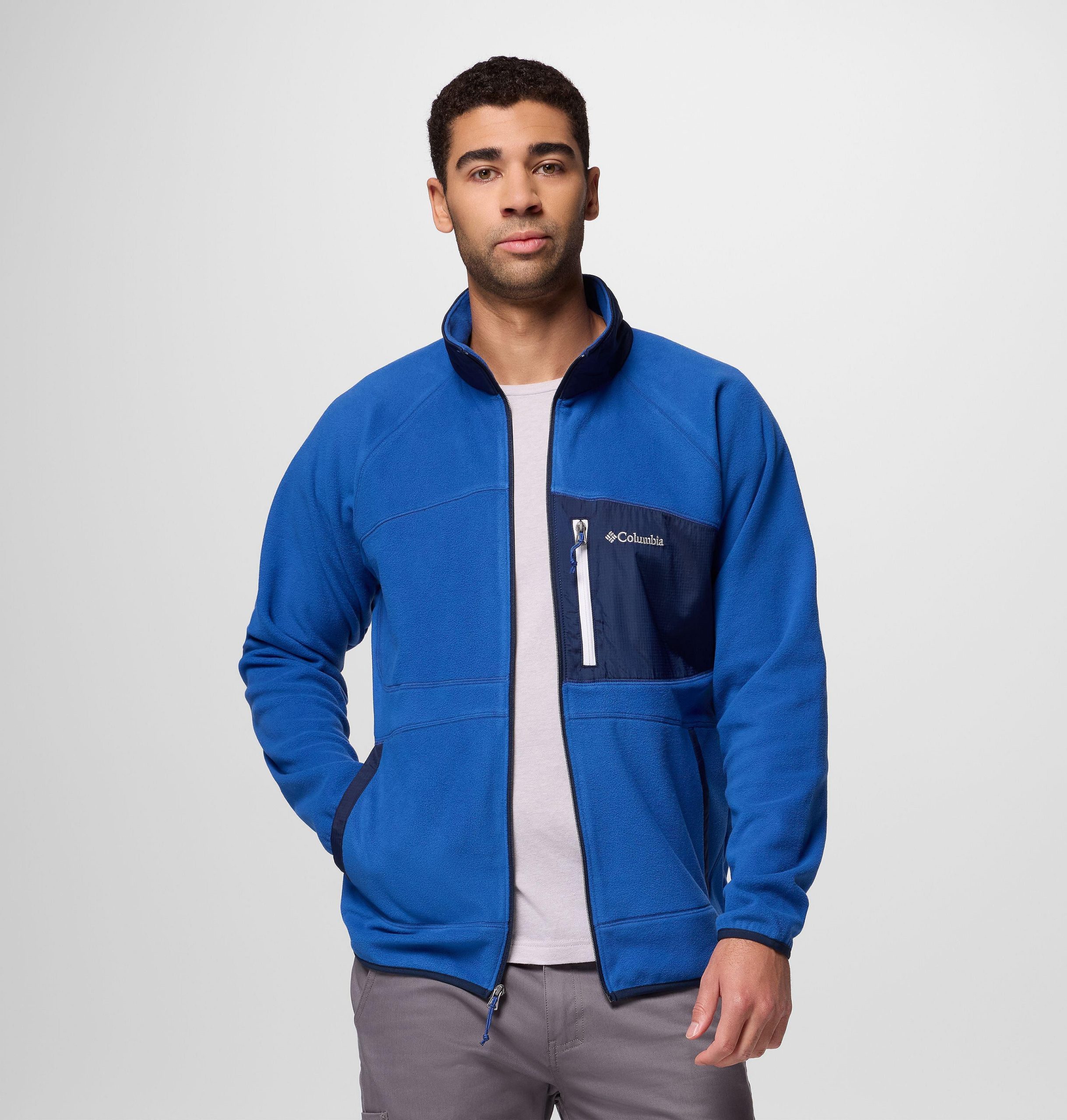 fast trek overlay fleecejacke mit durchgehendem reißverschluss für herren