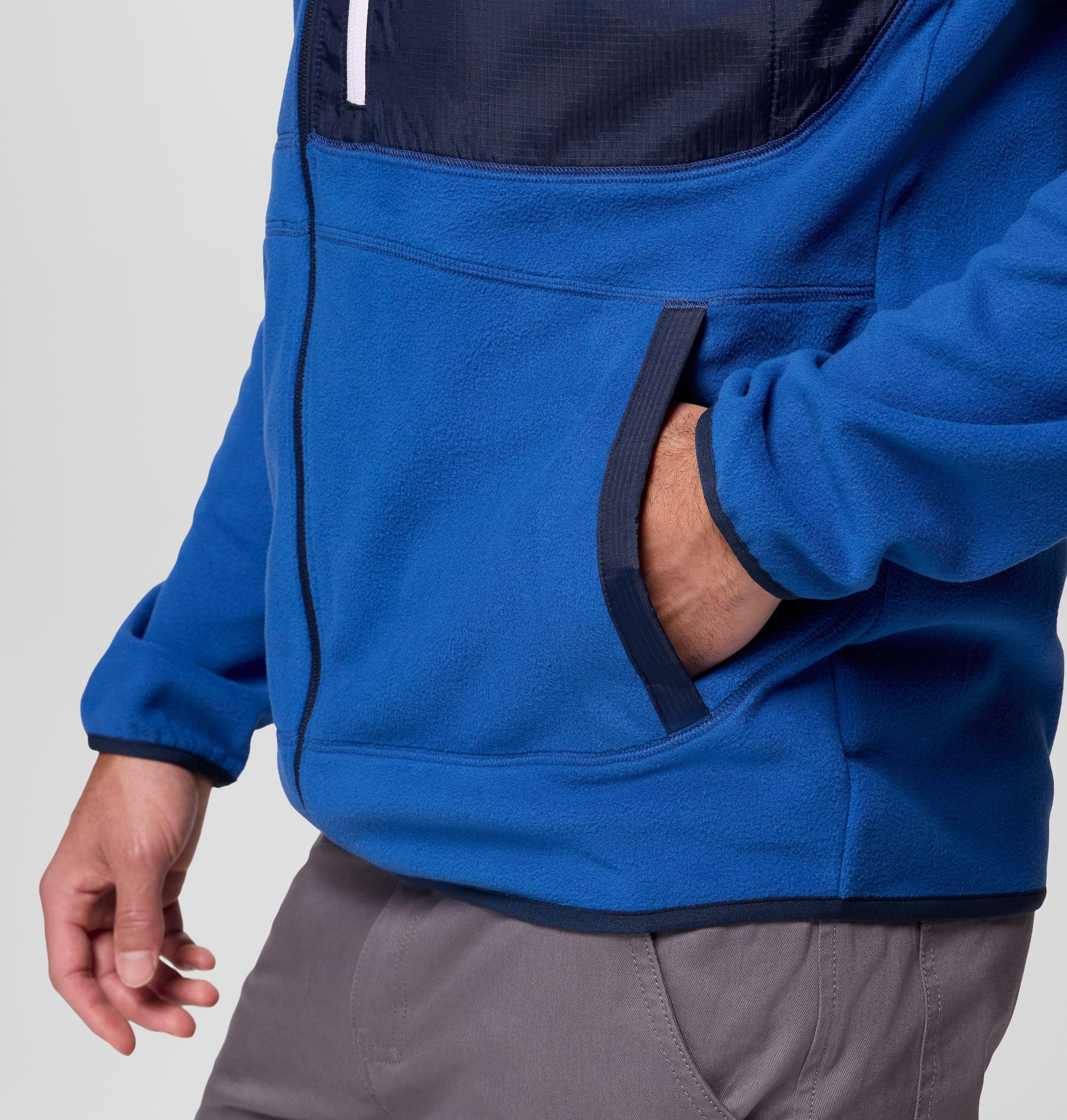 fast trek overlay fleecejacke mit durchgehendem reißverschluss für herren