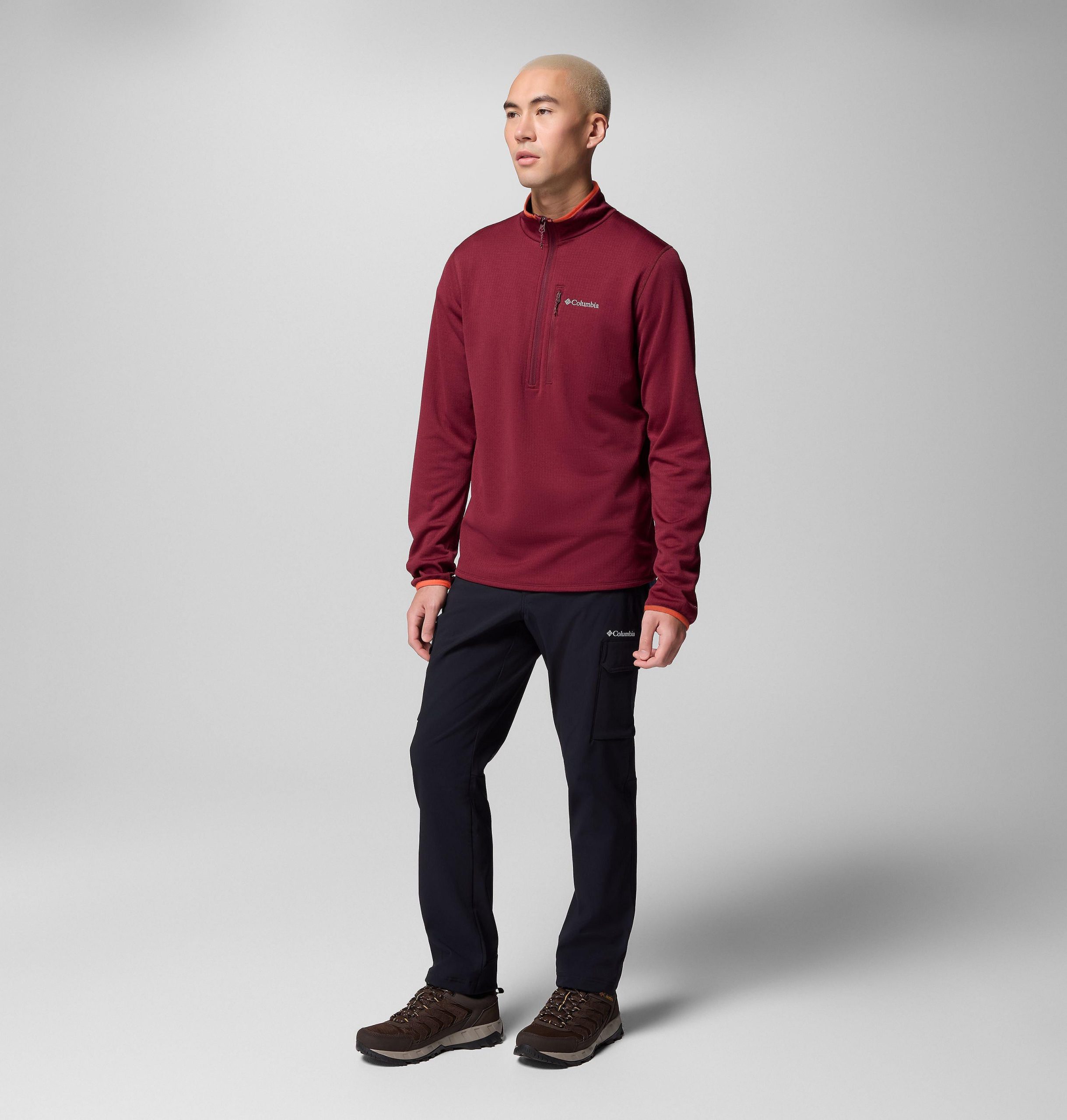 herren essential hike grid fleece-pullover mit halbem reißverschluss