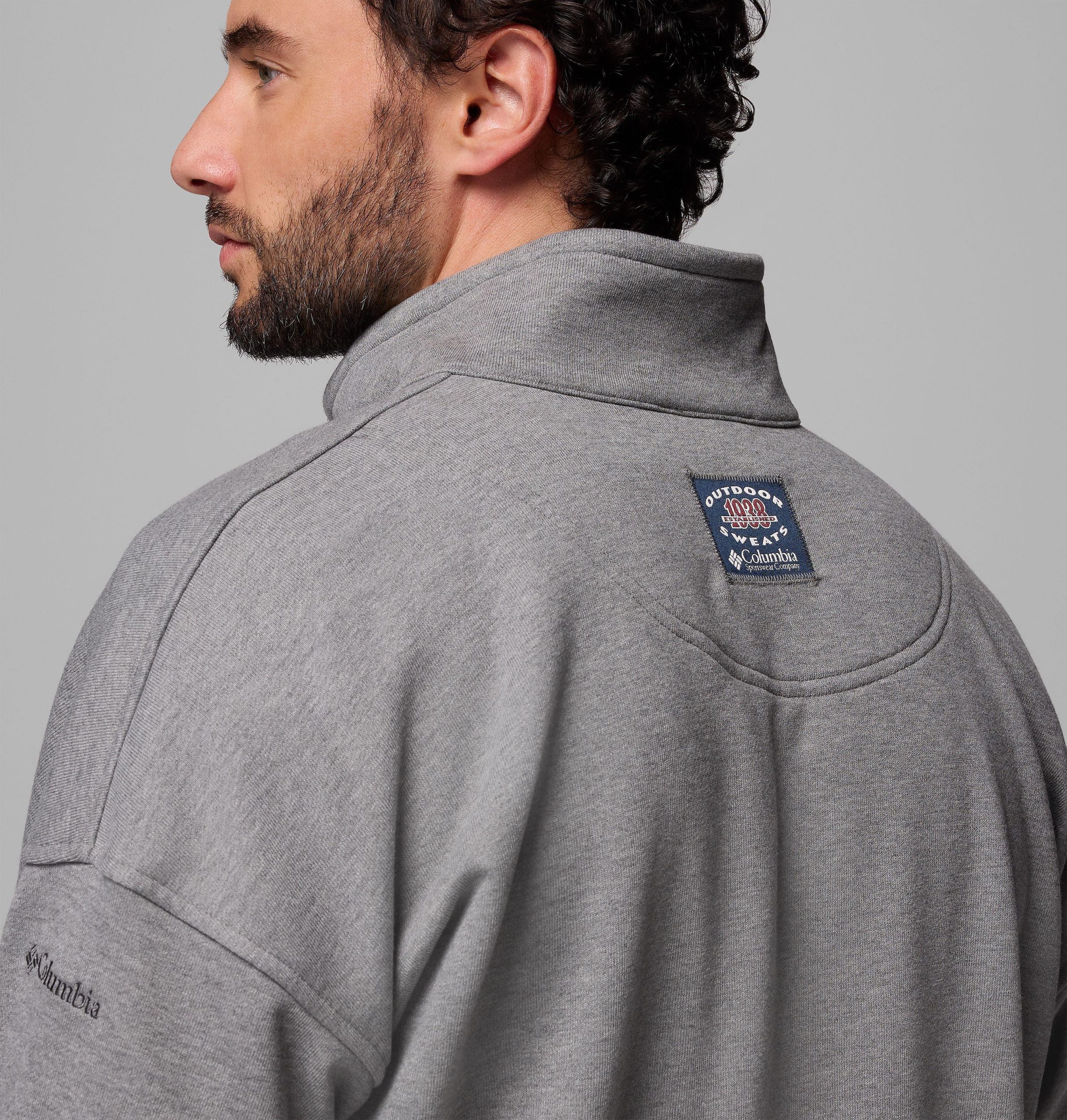 bugasweat herren-pullover mit halbem reißverschluss