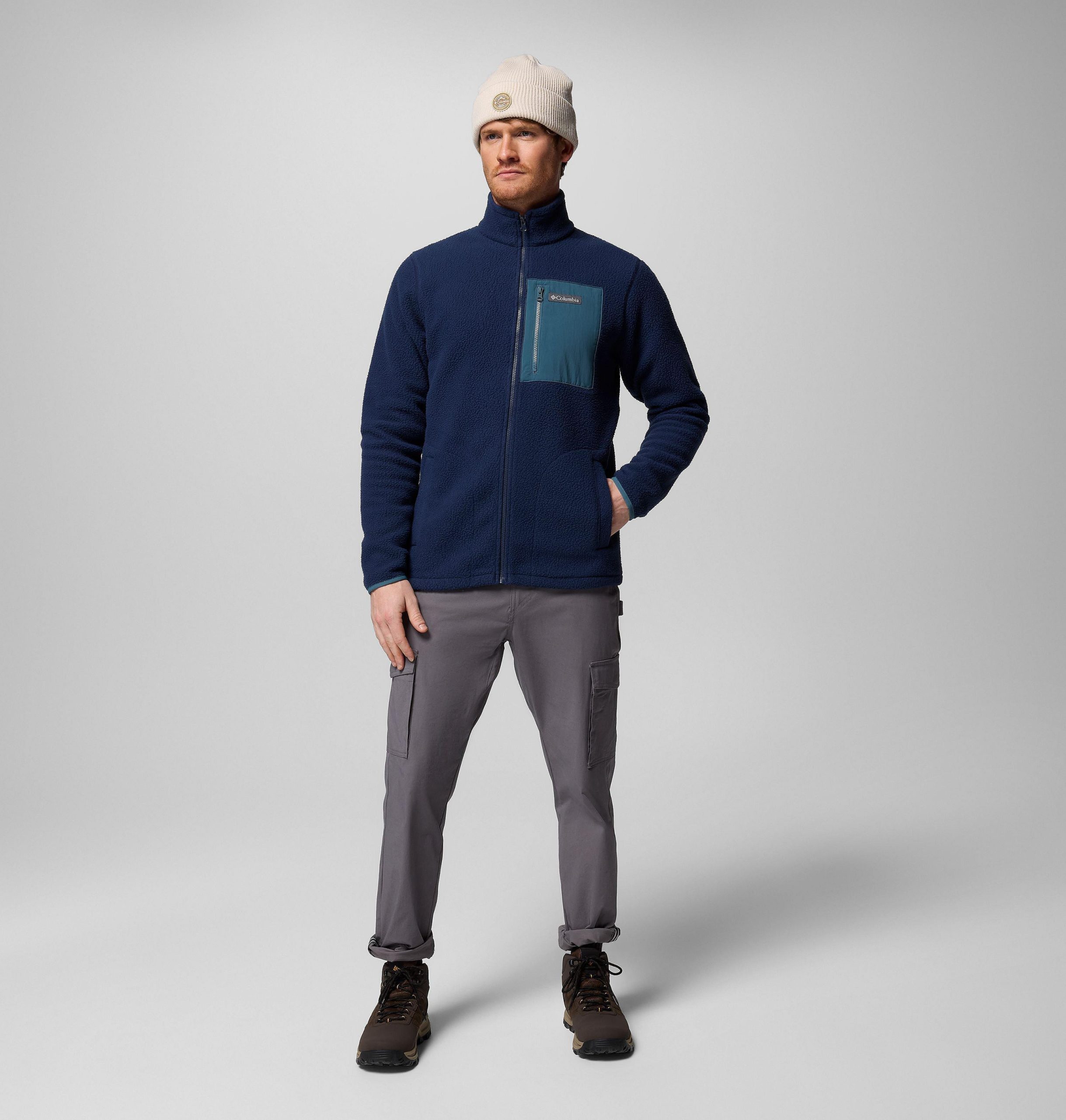 jasper ridge fleecejacke mit durchgehendem reißverschluss für herren
