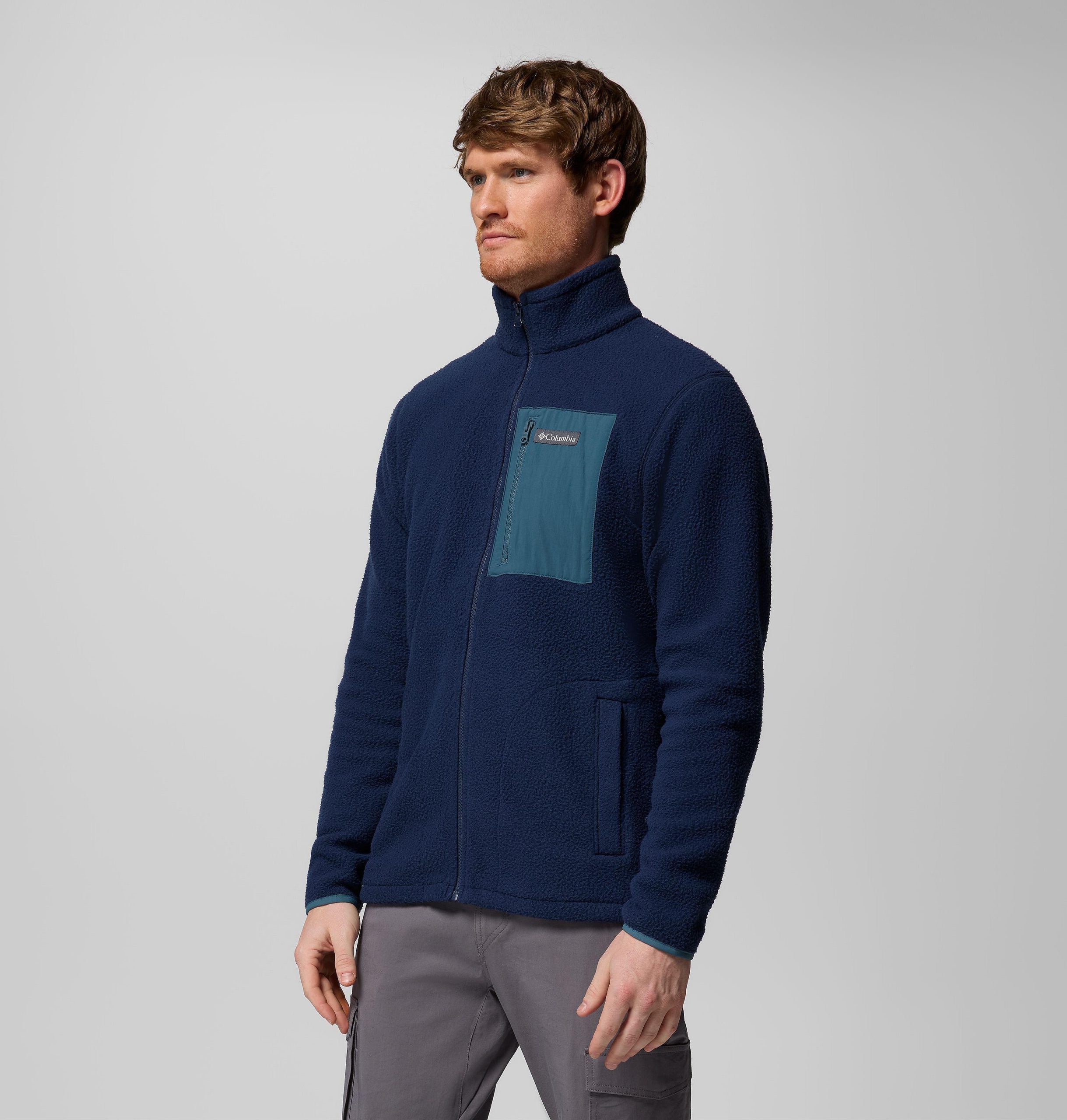 jasper ridge fleecejacke mit durchgehendem reißverschluss für herren