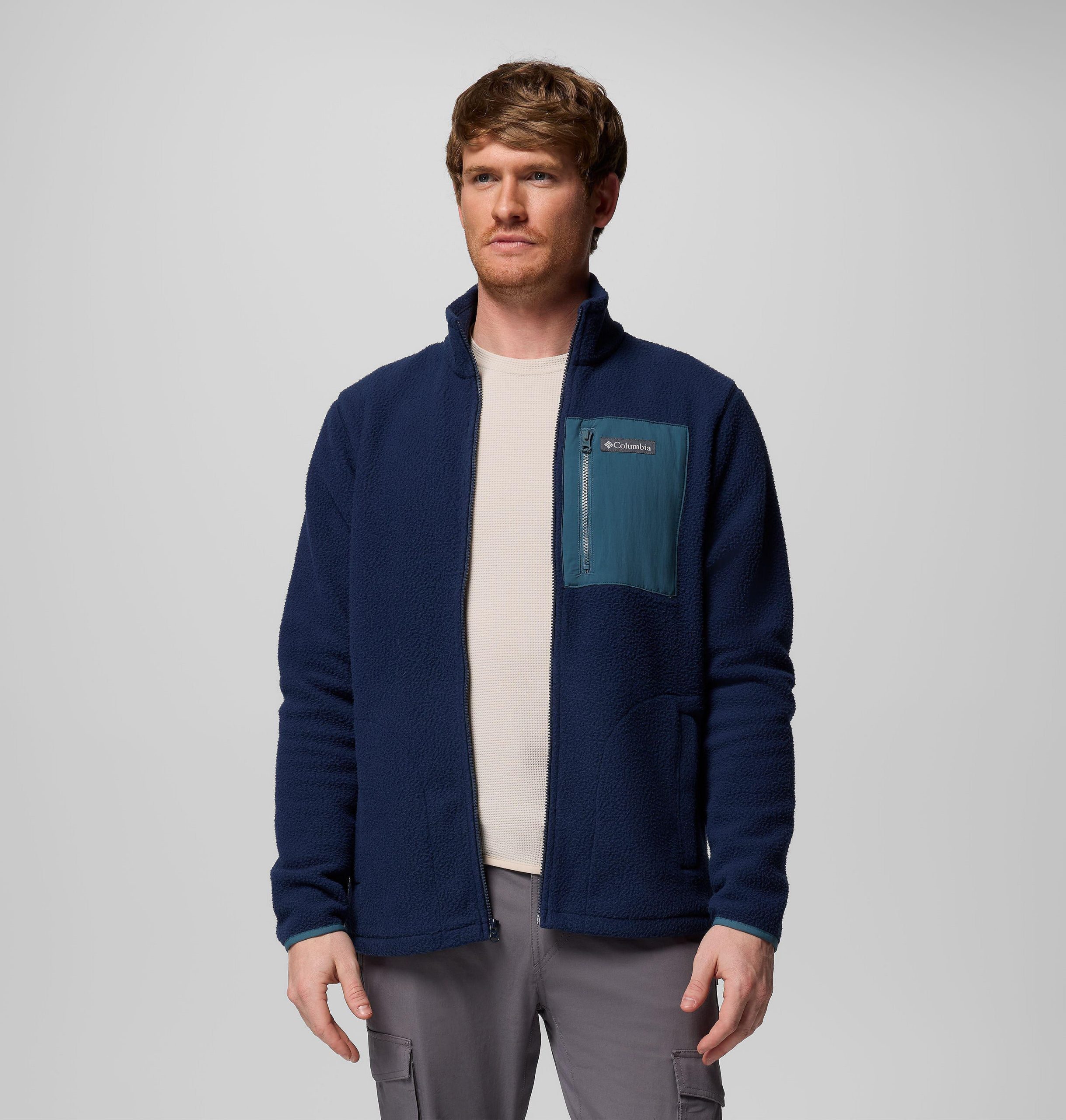 jasper ridge fleecejacke mit durchgehendem reißverschluss für herren
